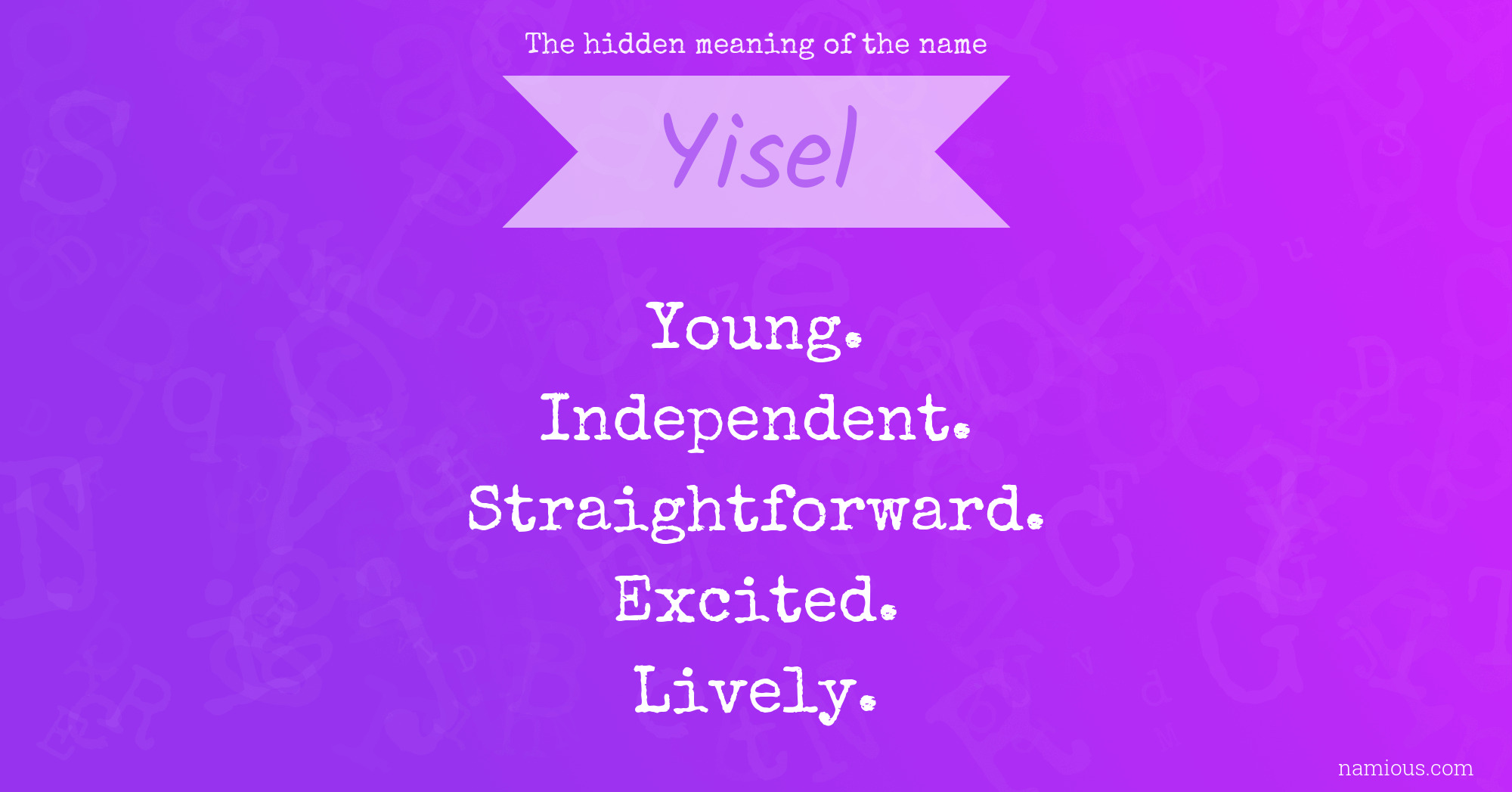 The hidden meaning of the name Yisel