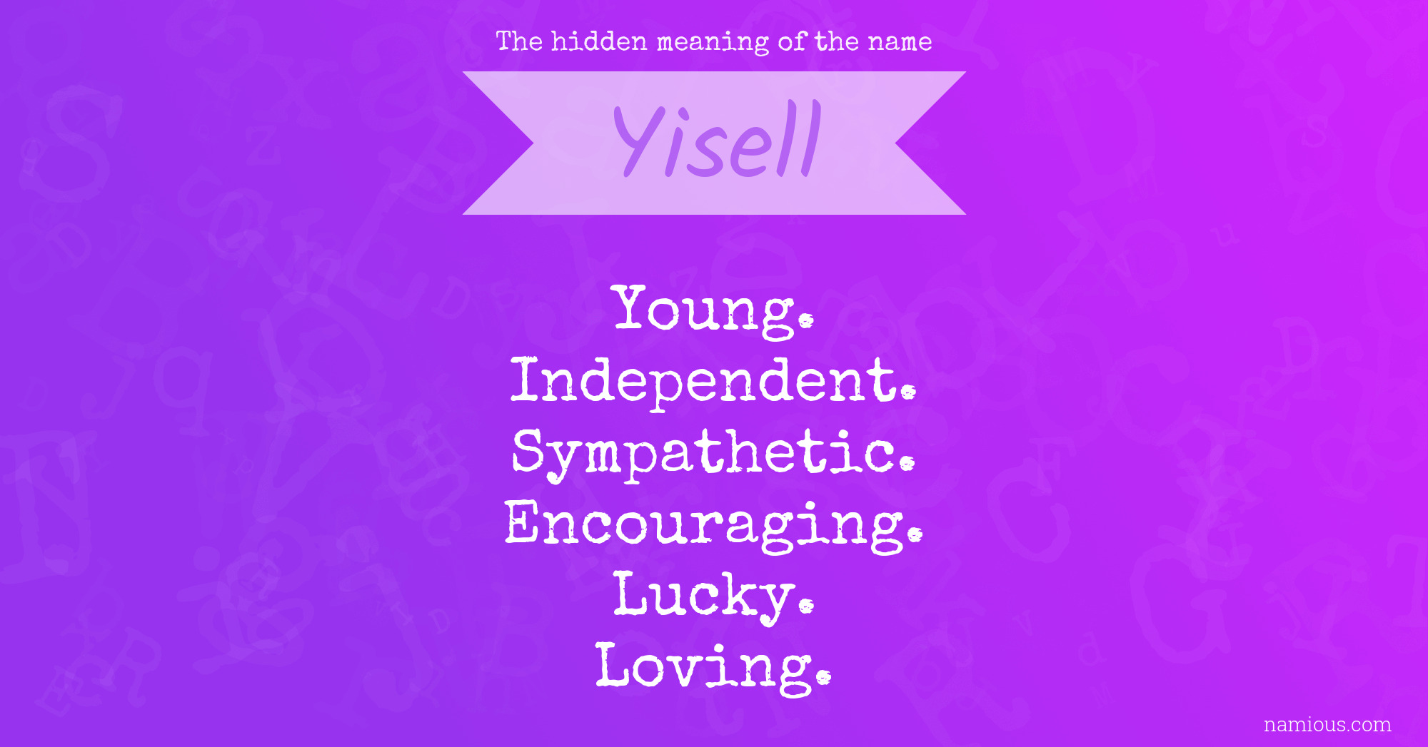 The hidden meaning of the name Yisell