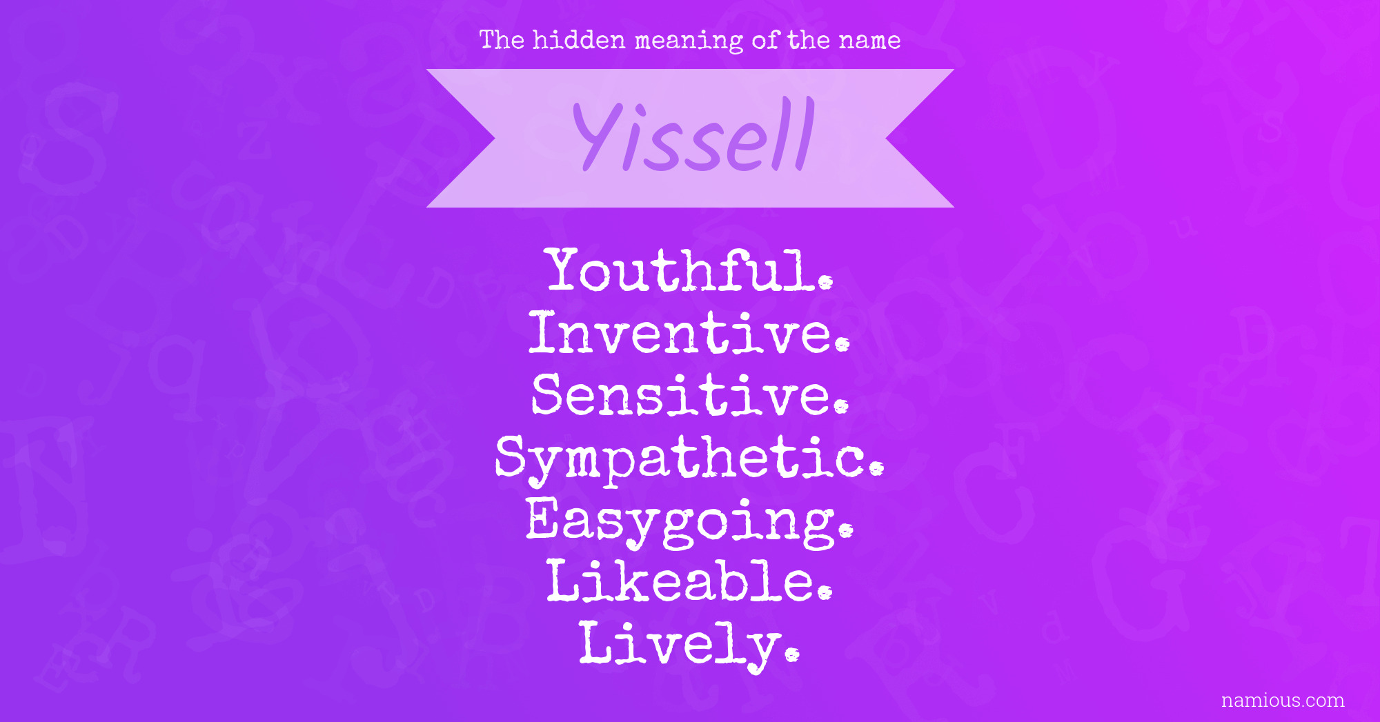 The hidden meaning of the name Yissell