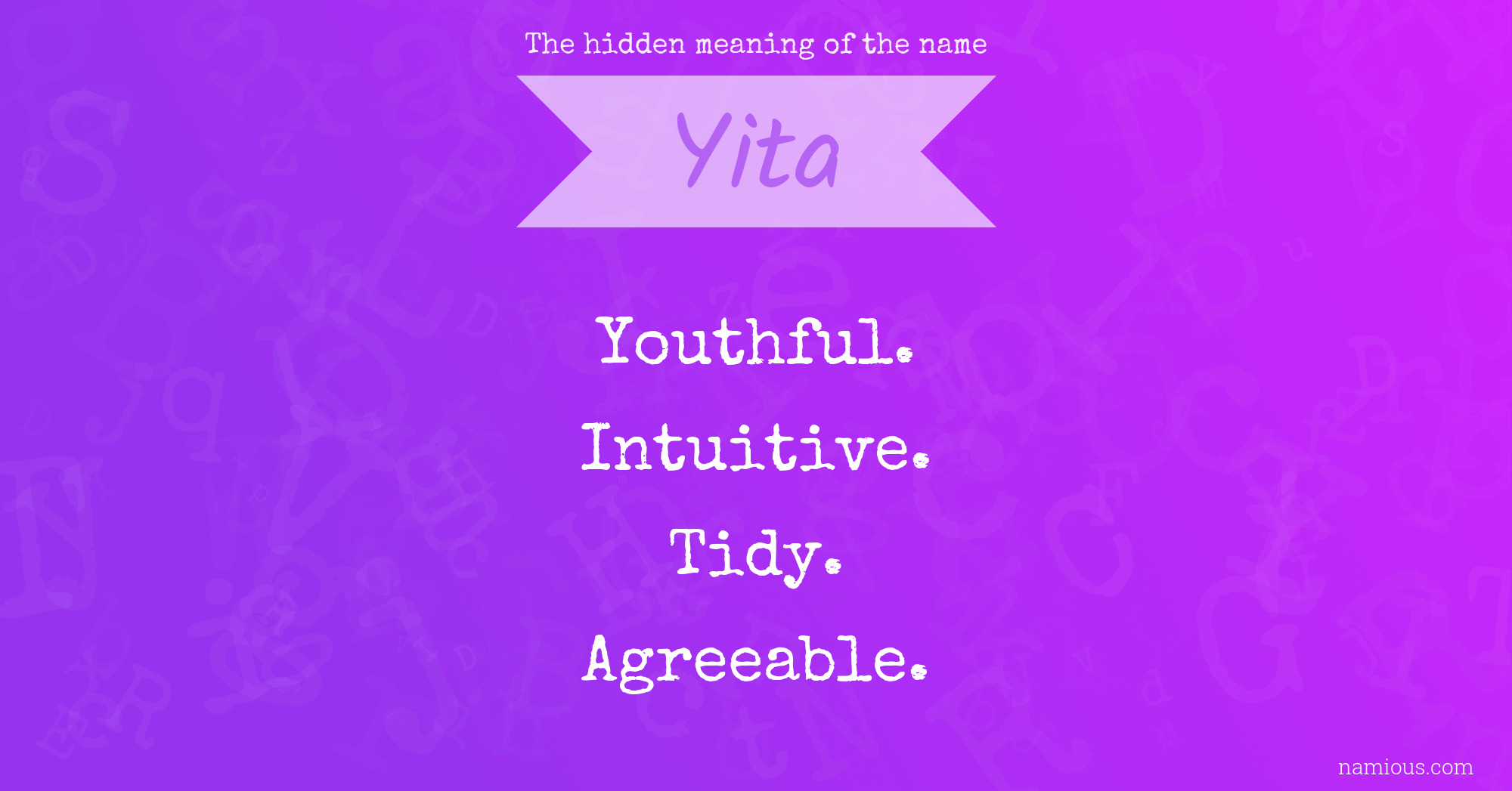 The hidden meaning of the name Yita