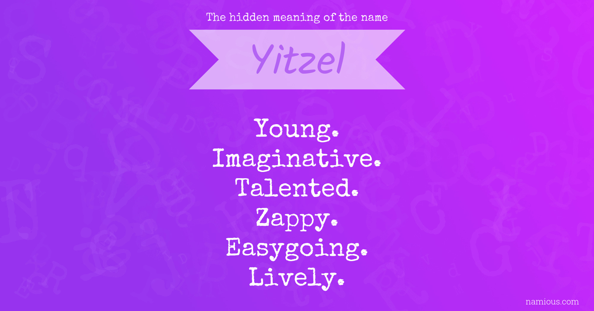 The hidden meaning of the name Yitzel