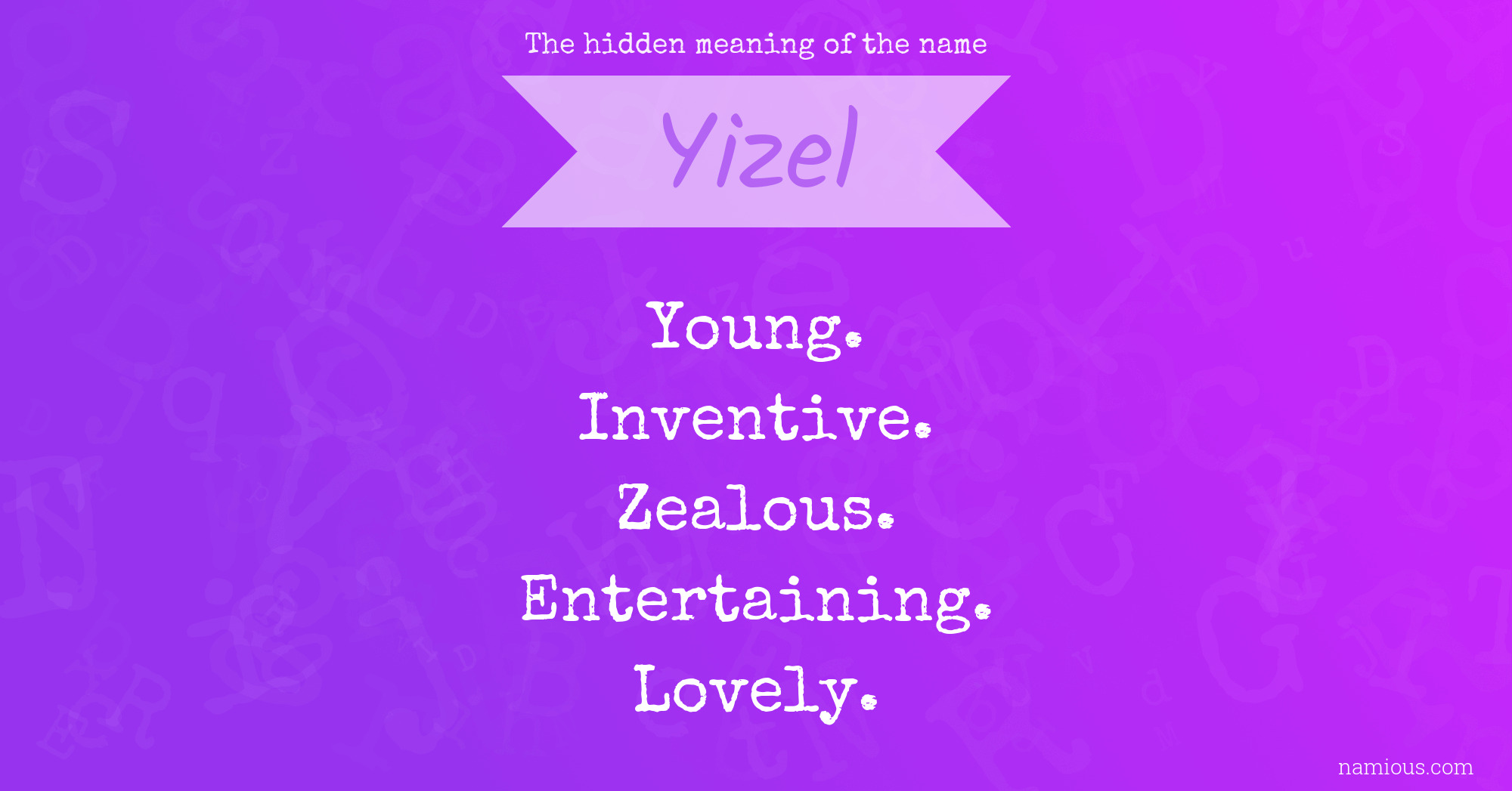 The hidden meaning of the name Yizel