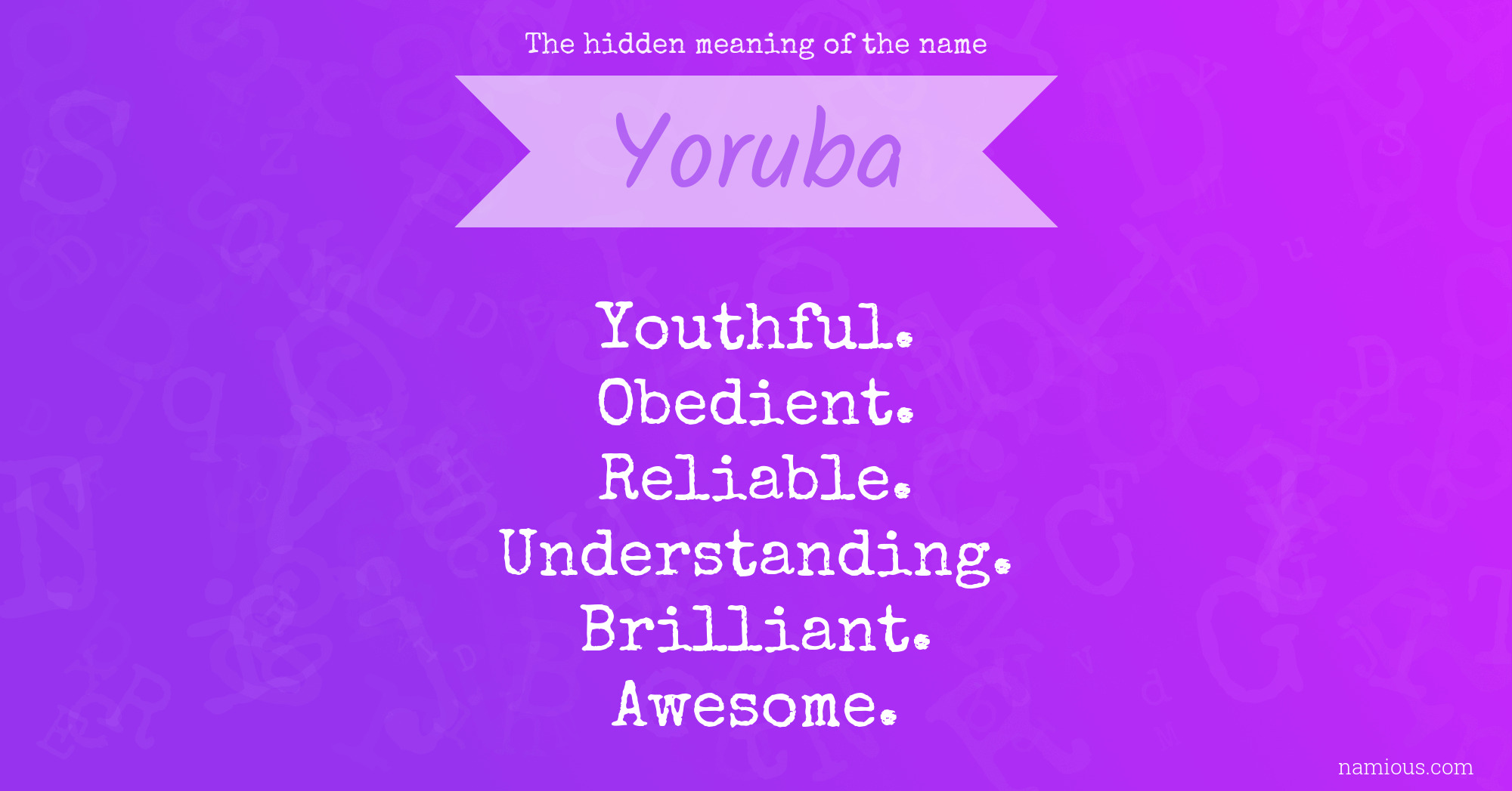 The hidden meaning of the name Yoruba