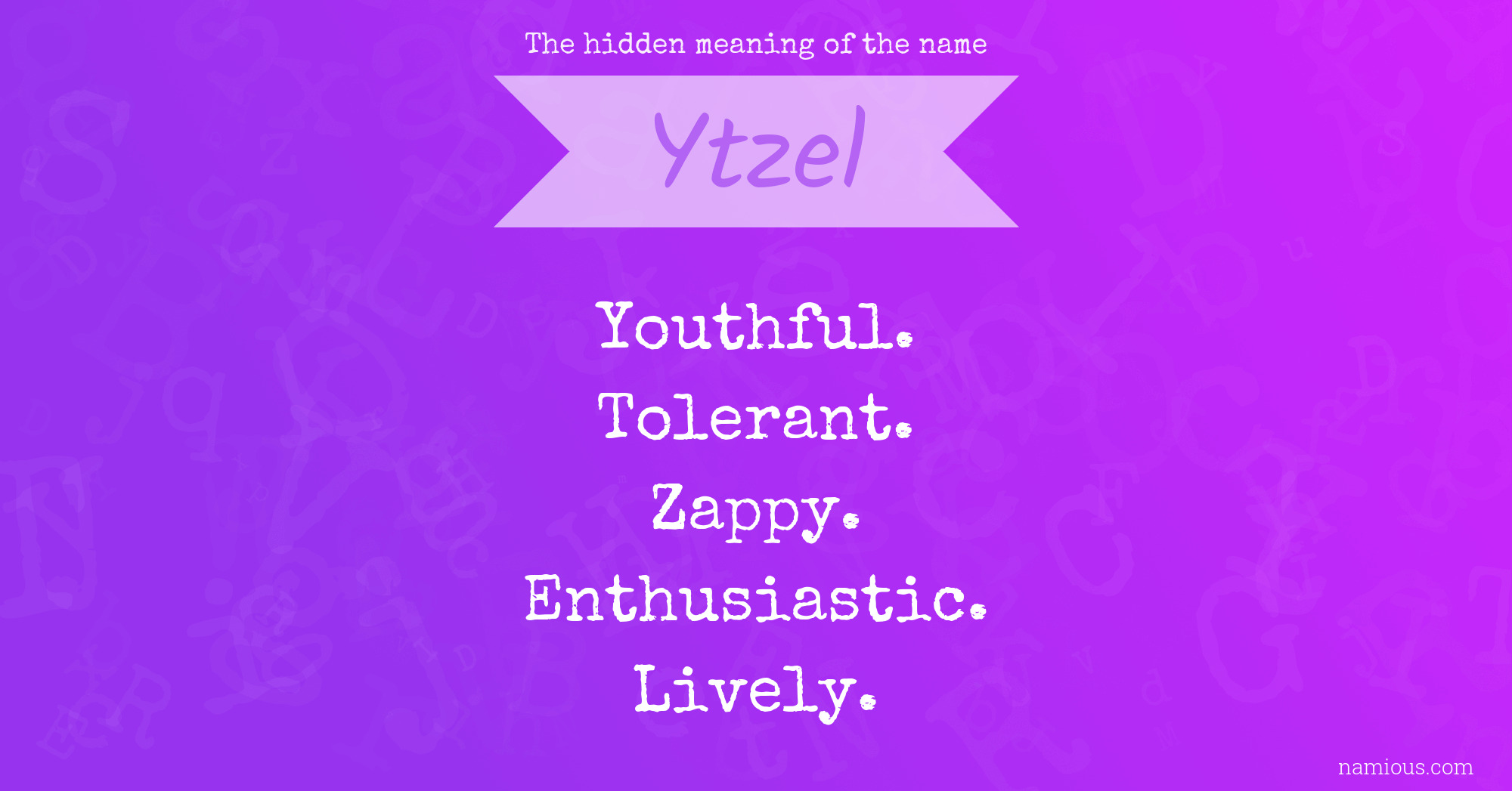 The hidden meaning of the name Ytzel