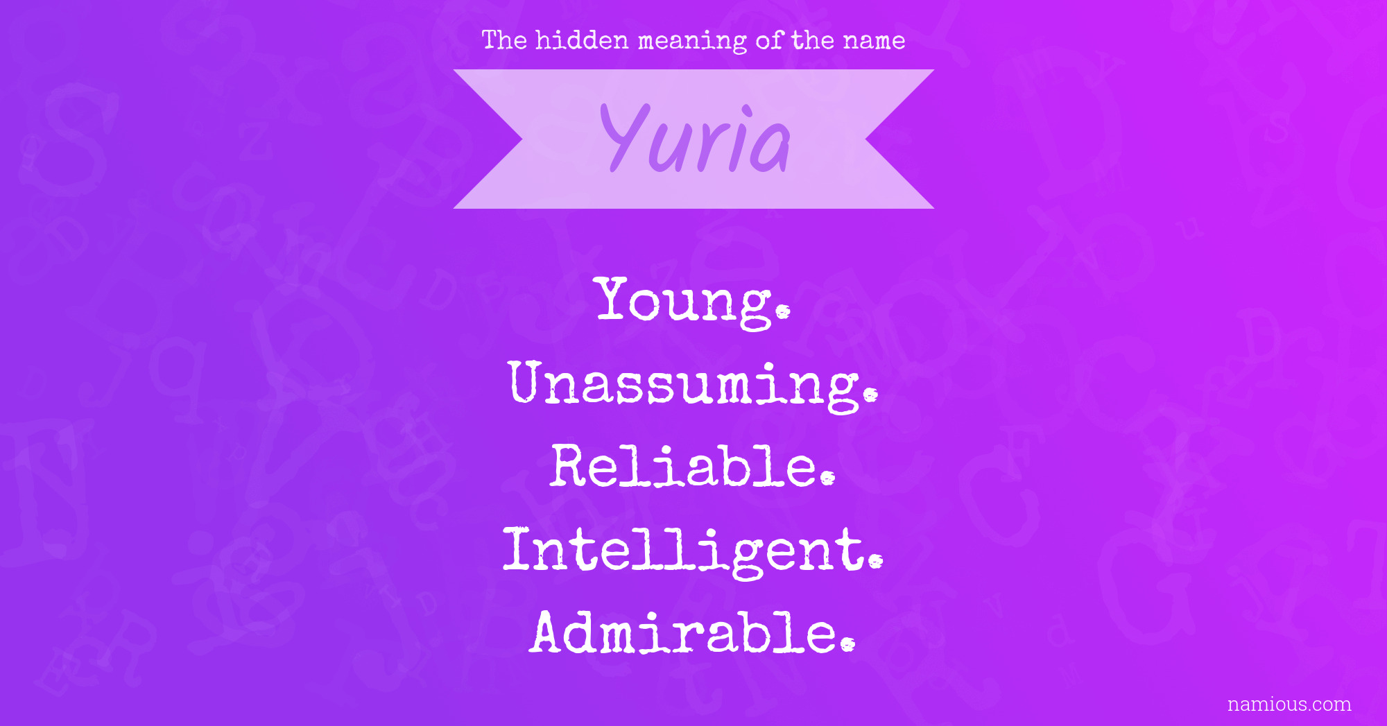 The hidden meaning of the name Yuria