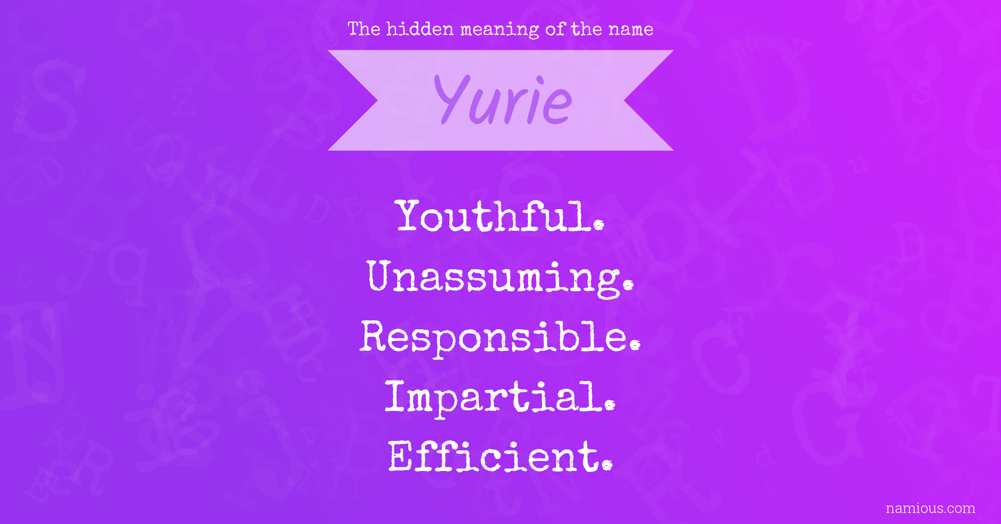 The hidden meaning of the name Yurie