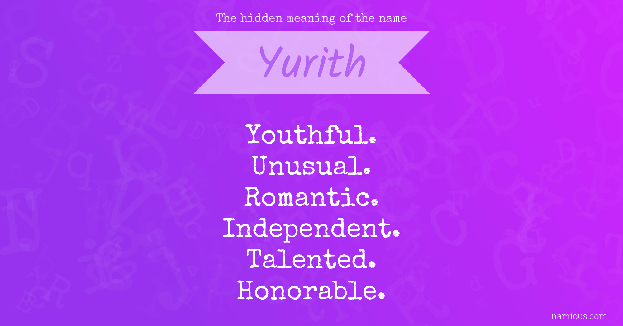 The hidden meaning of the name Yurith