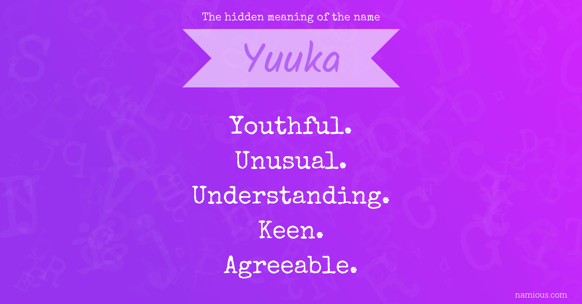 The hidden meaning of the name Yuuka