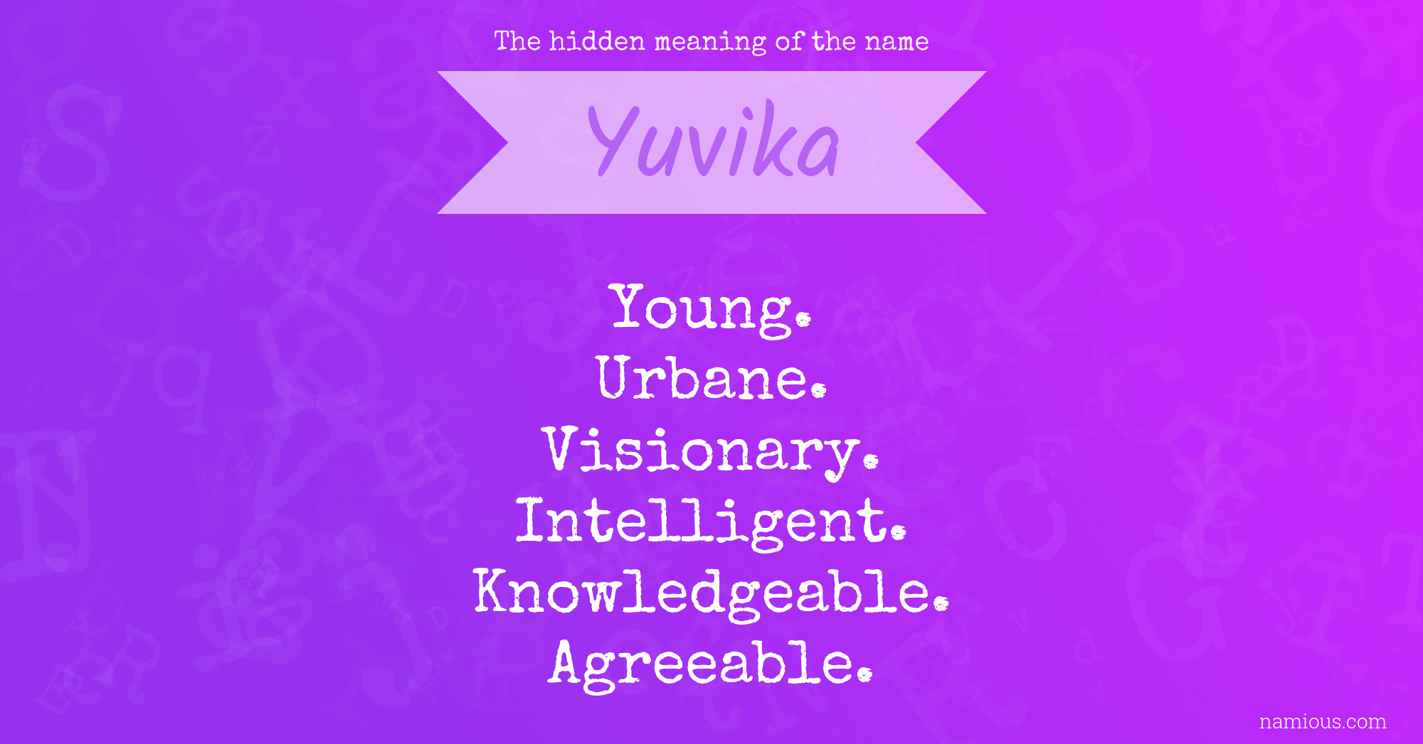 The hidden meaning of the name Yuvika