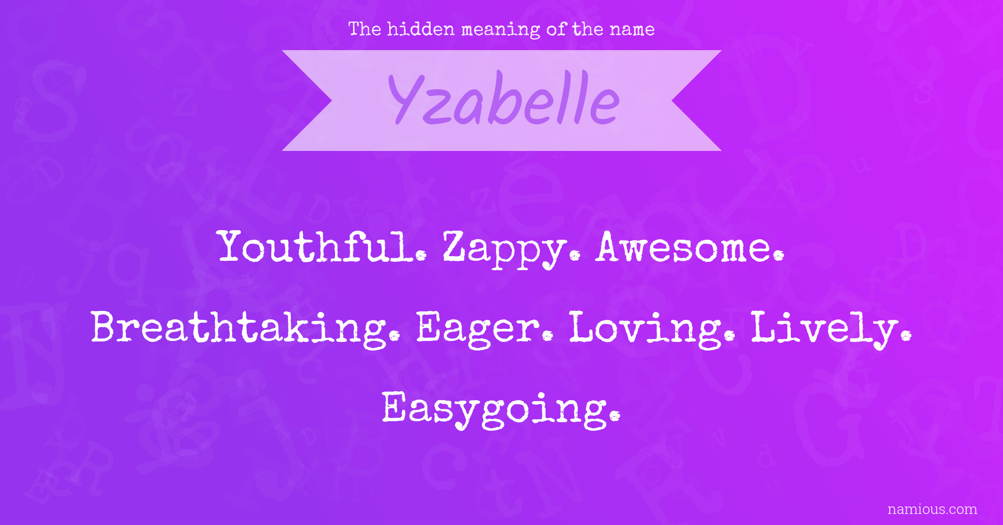 The hidden meaning of the name Yzabelle