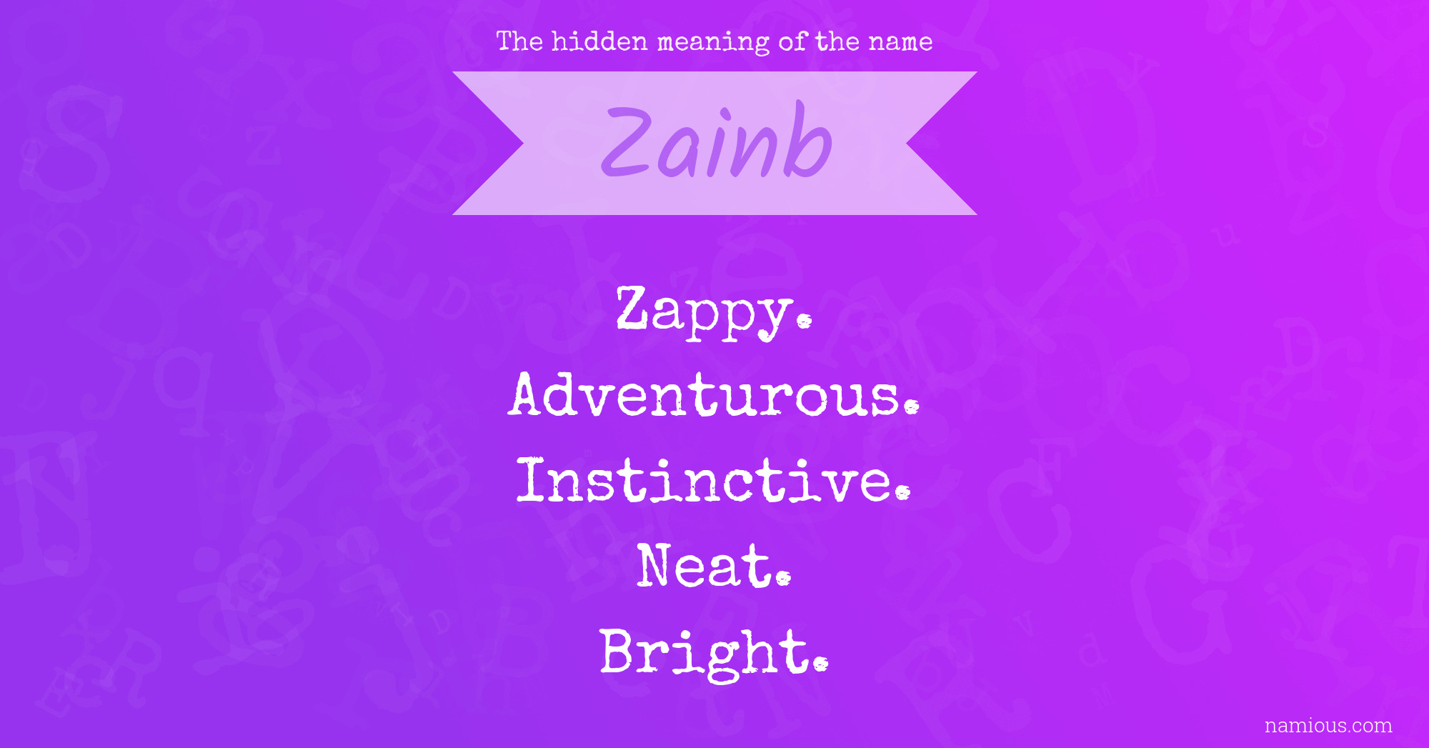 The hidden meaning of the name Zainb