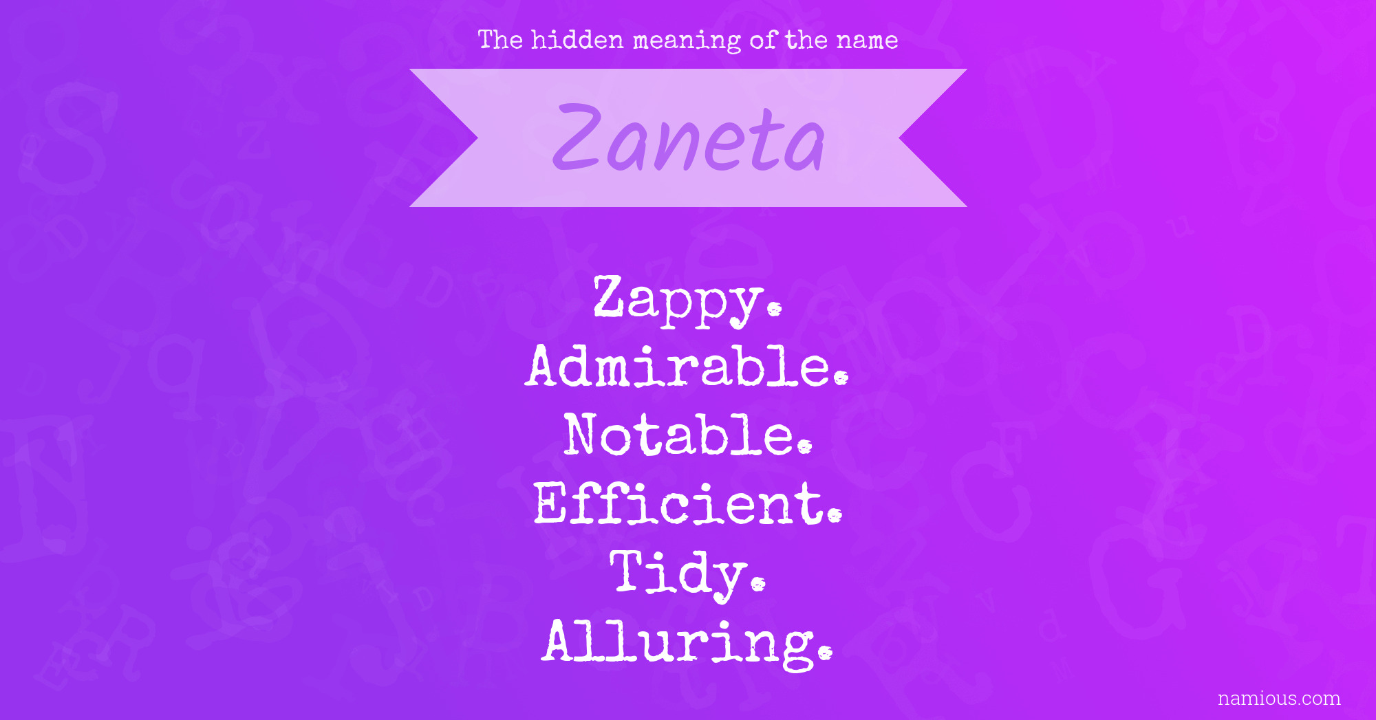 The hidden meaning of the name Zaneta