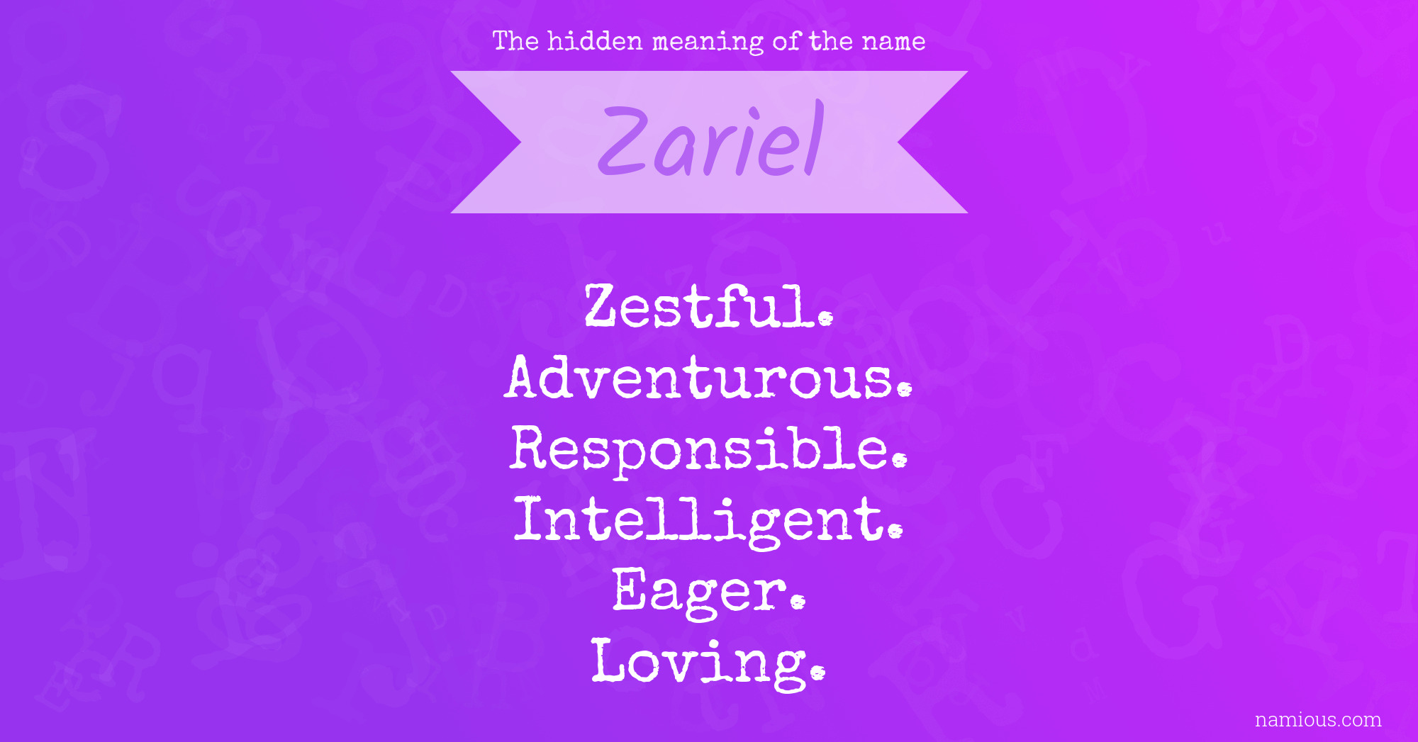 The hidden meaning of the name Zariel