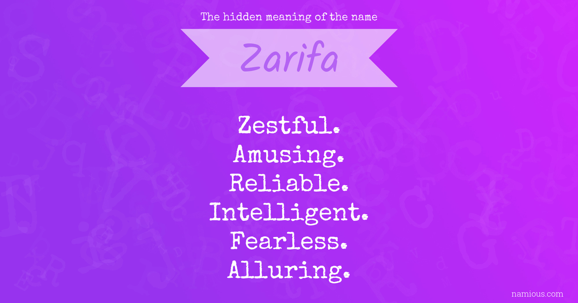 The hidden meaning of the name Zarifa