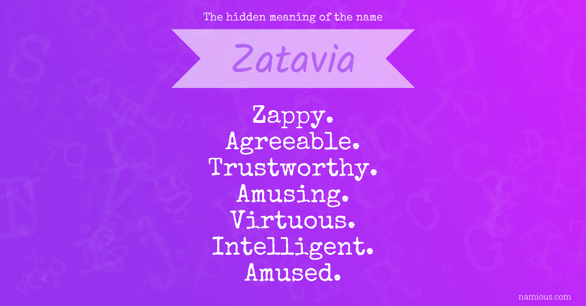 The hidden meaning of the name Zatavia