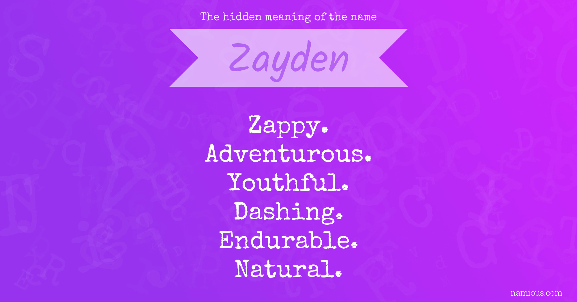 The hidden meaning of the name Zayden