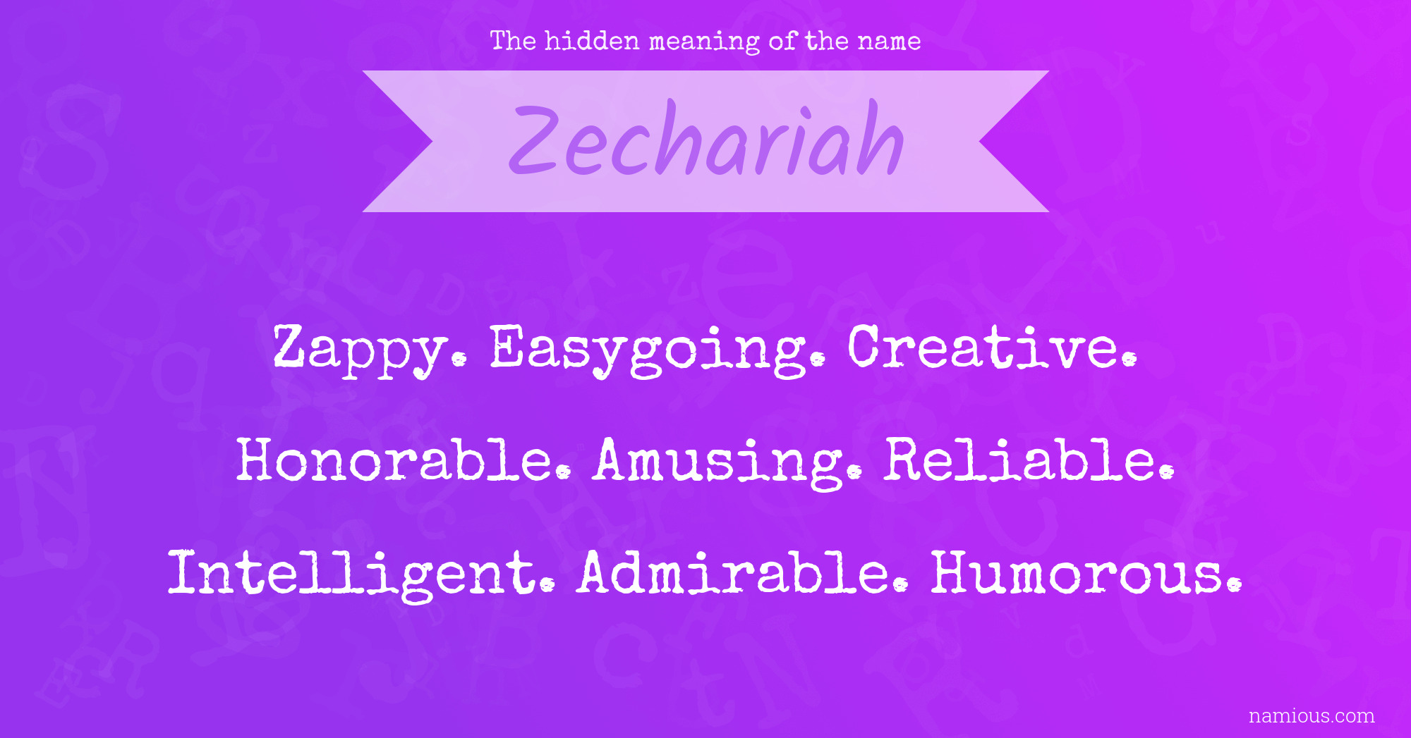 The hidden meaning of the name Zechariah