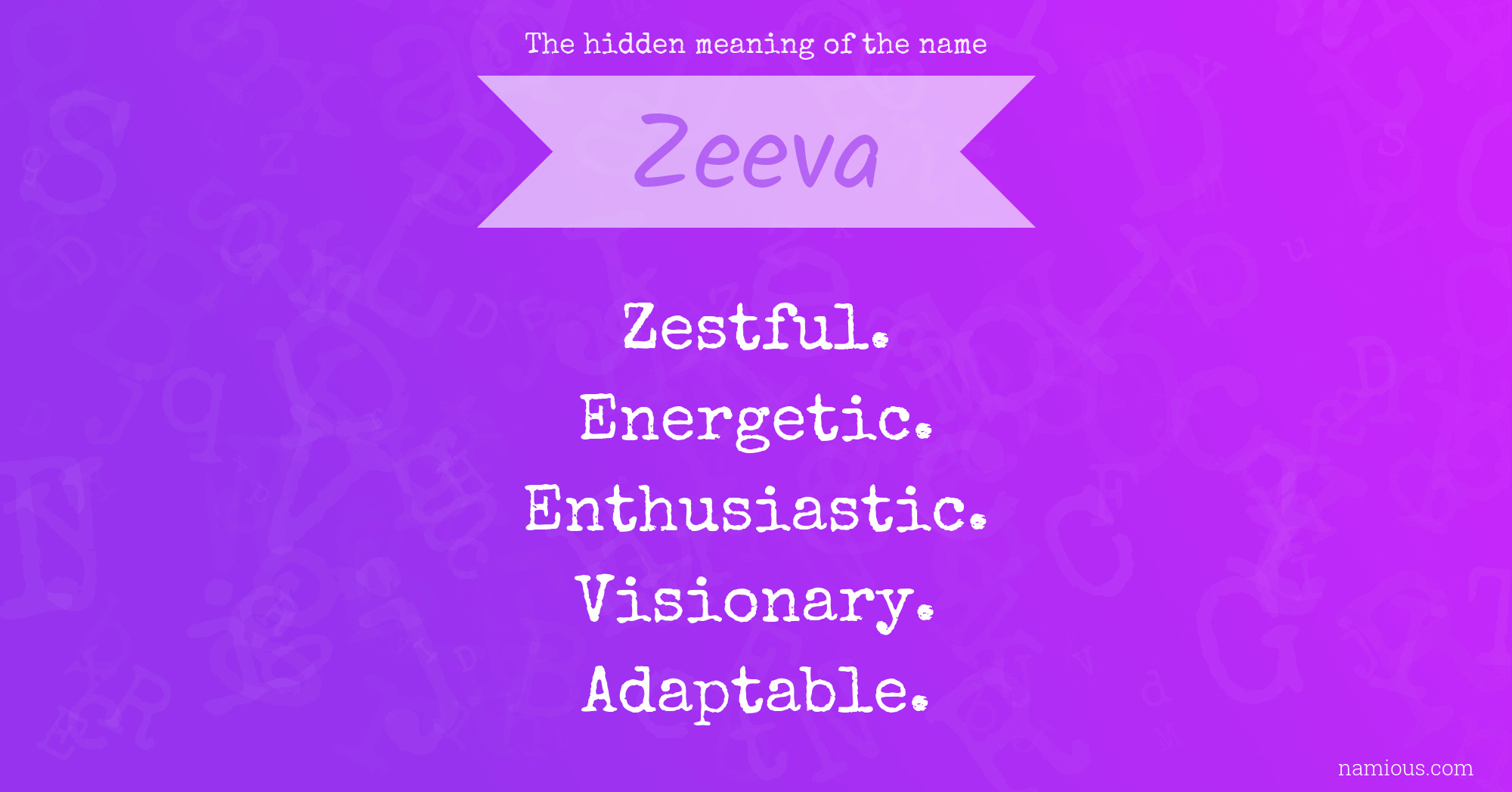 The hidden meaning of the name Zeeva