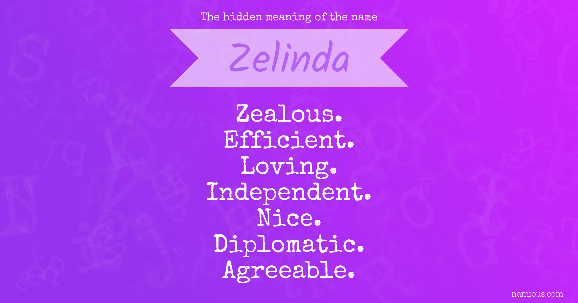 The hidden meaning of the name Zelinda