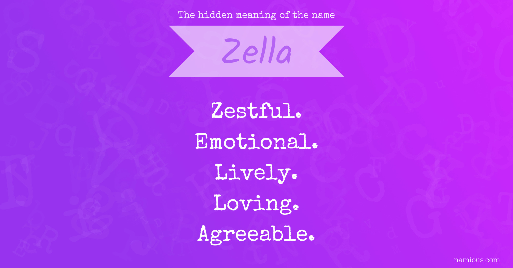 The hidden meaning of the name Zella