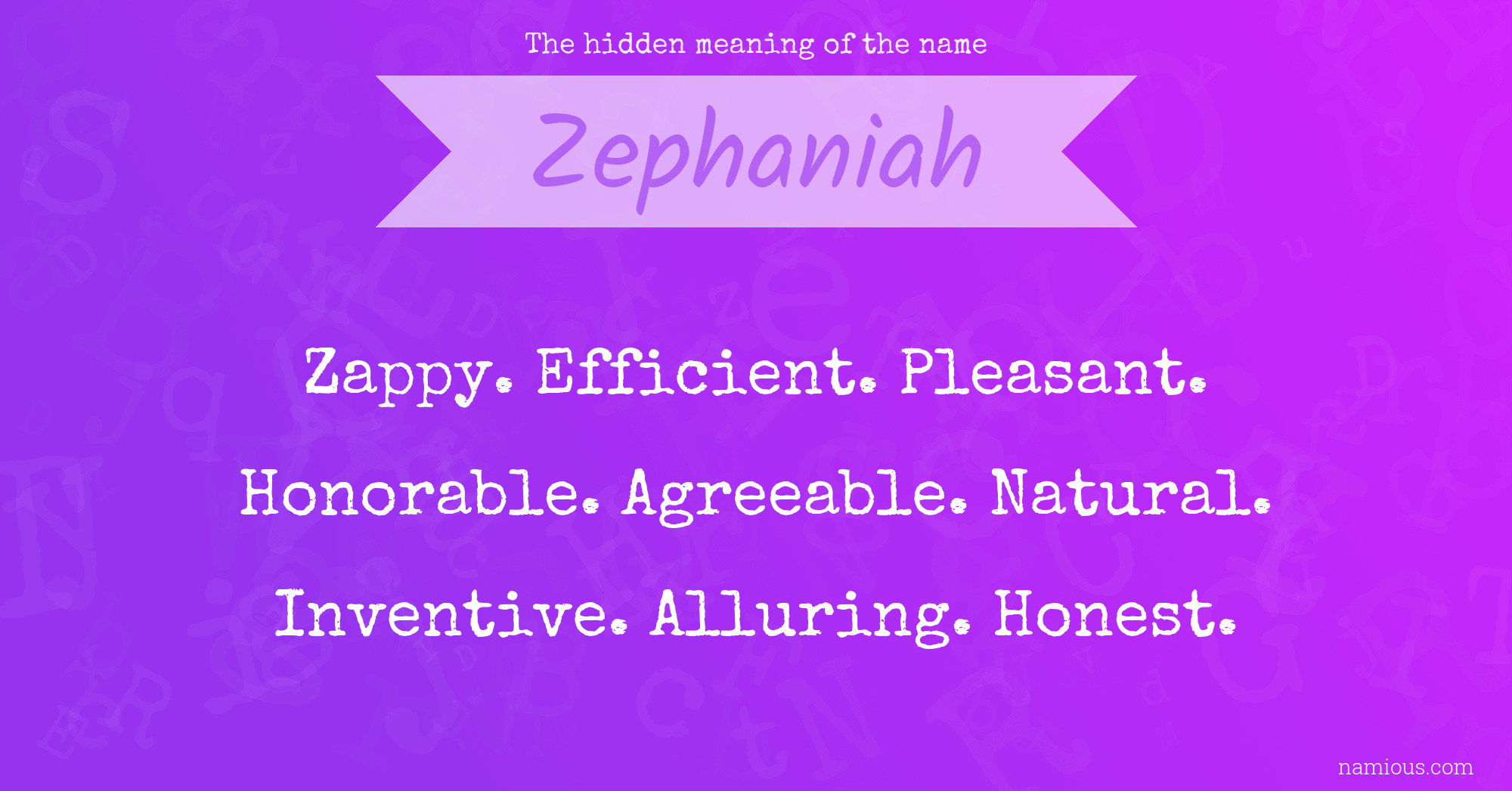 The hidden meaning of the name Zephaniah