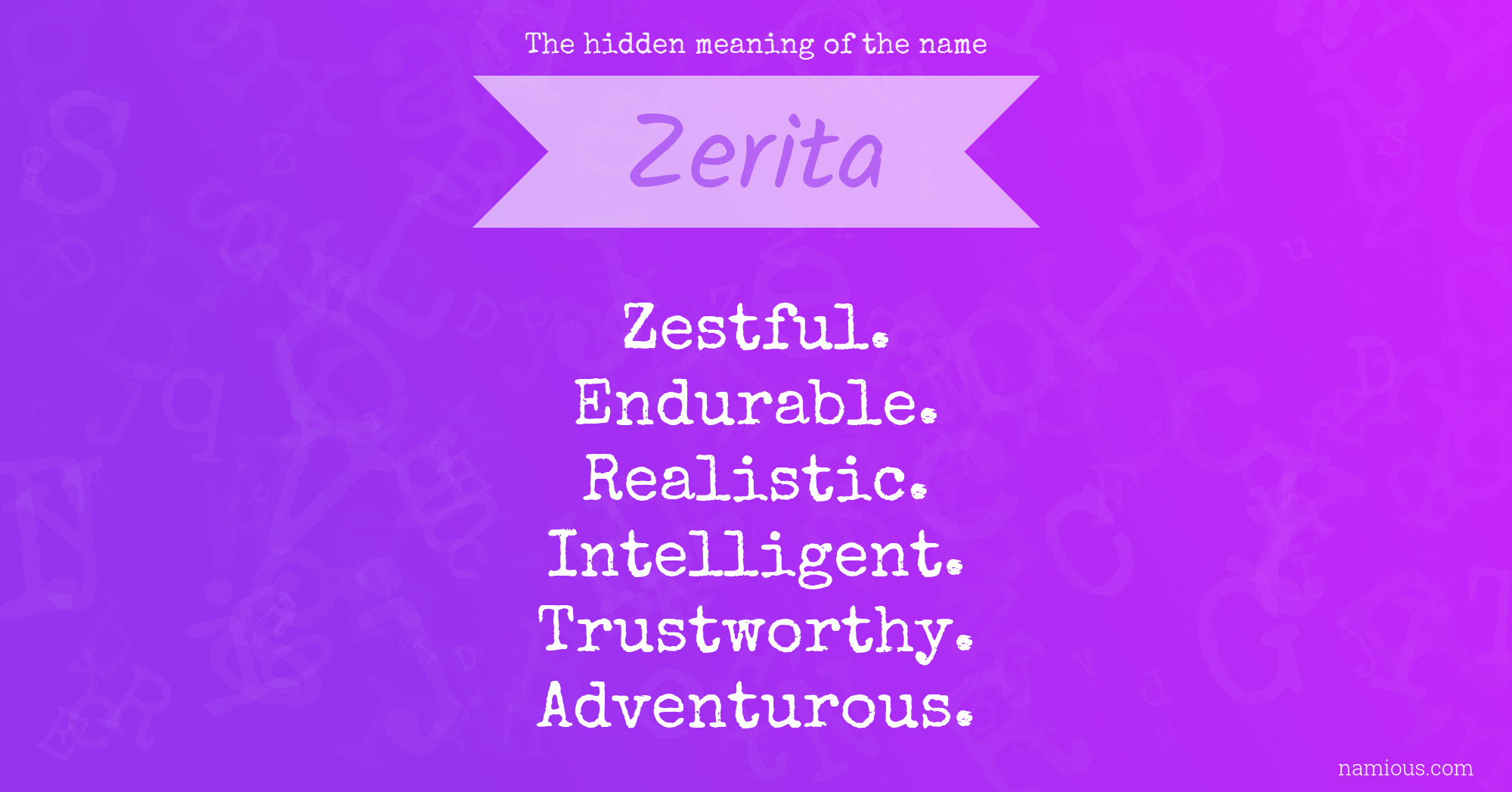 The hidden meaning of the name Zerita