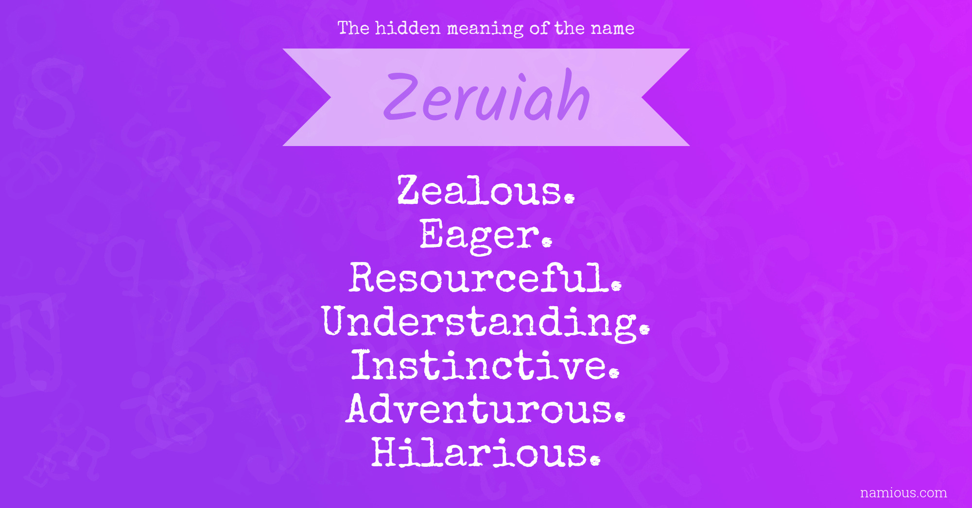 The hidden meaning of the name Zeruiah