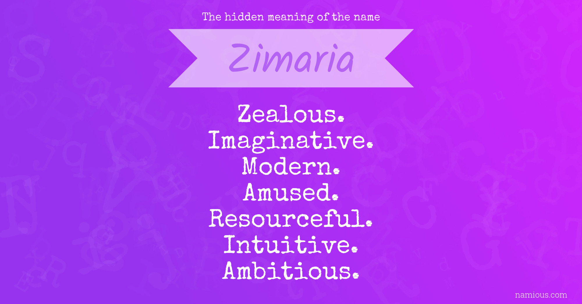 The hidden meaning of the name Zimaria