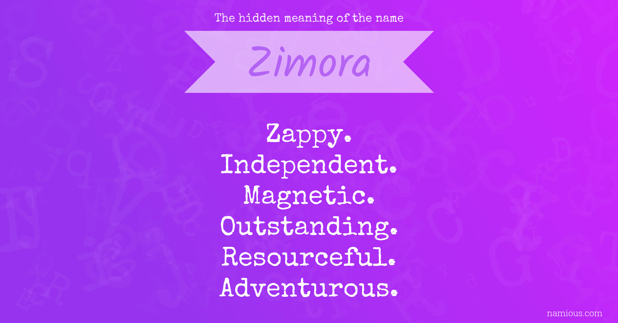 The hidden meaning of the name Zimora