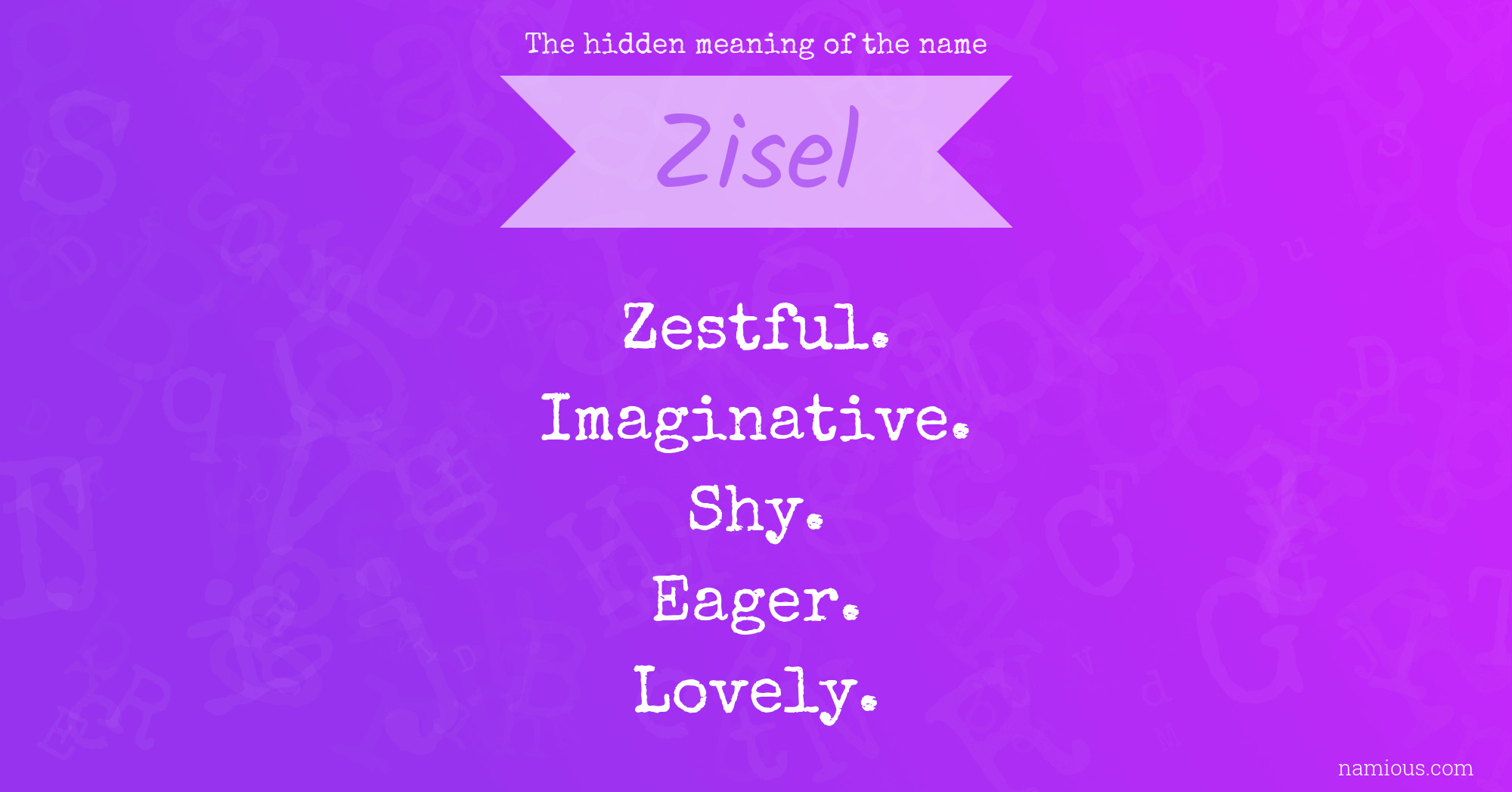 The hidden meaning of the name Zisel