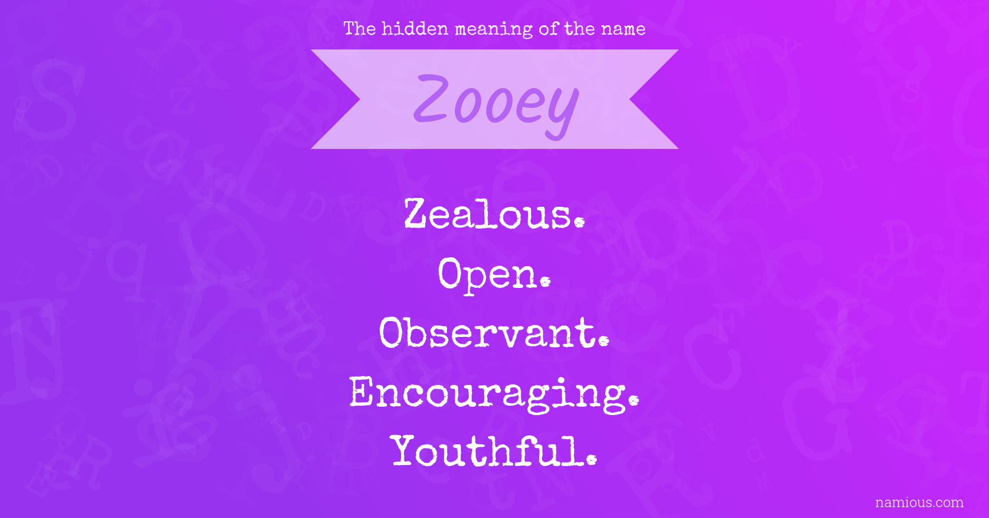 The hidden meaning of the name Zooey