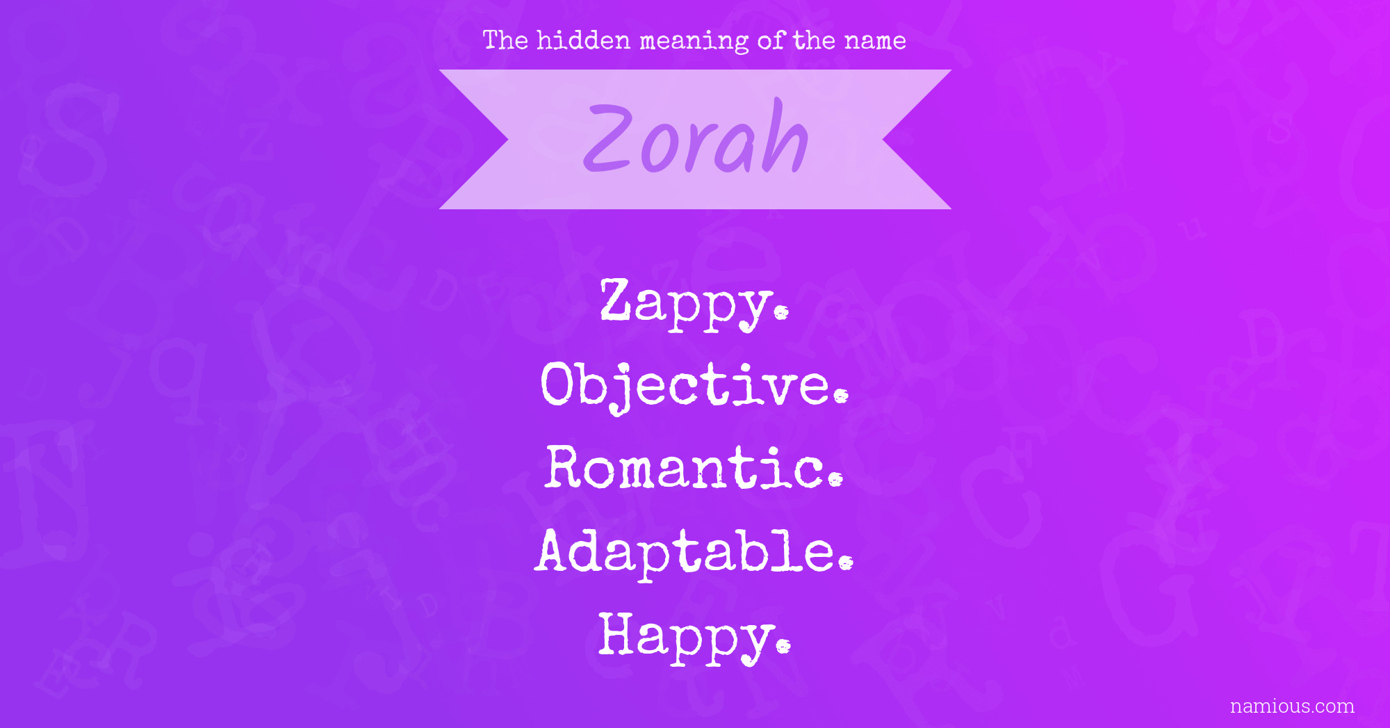 The hidden meaning of the name Zorah