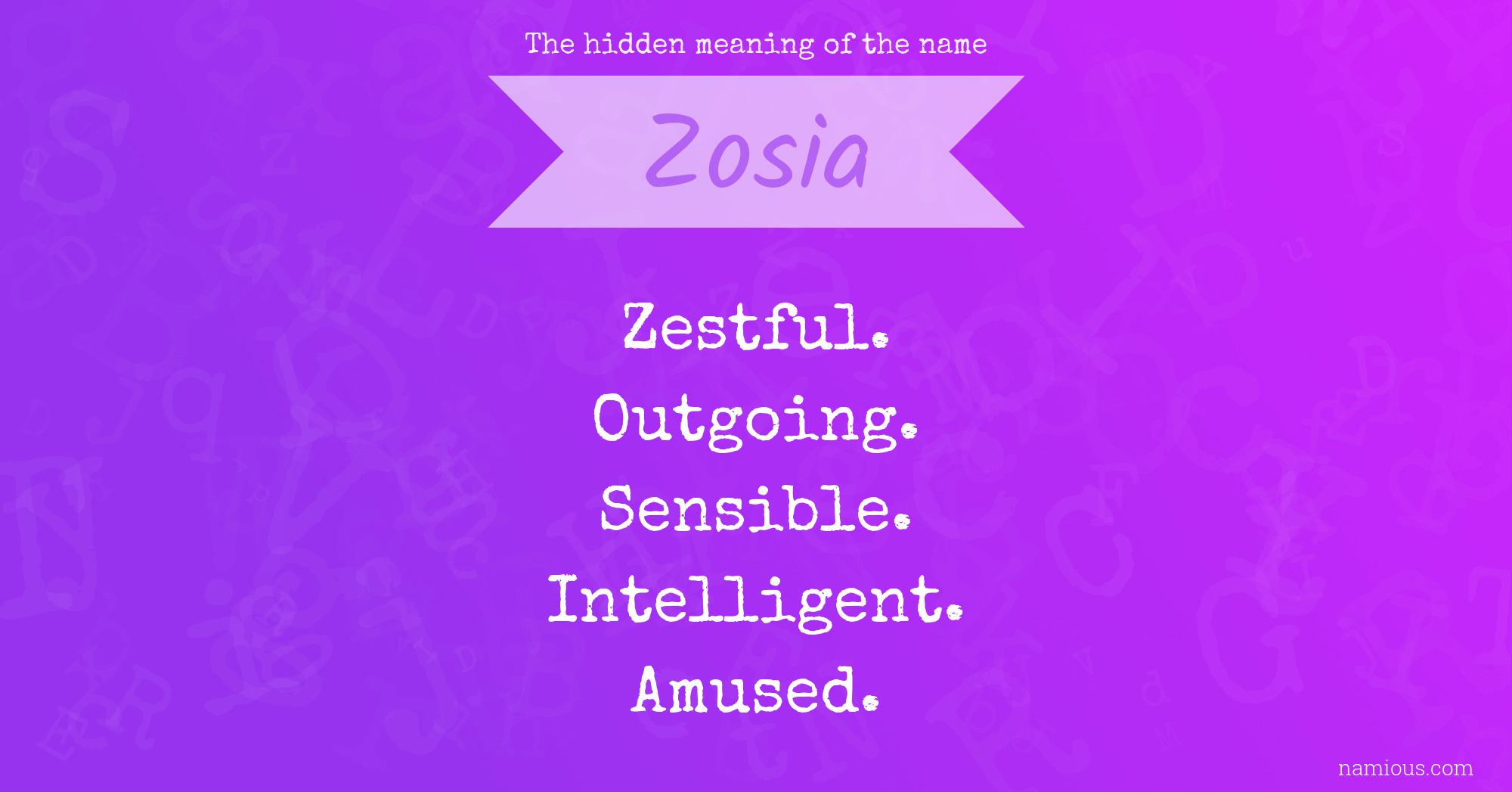 The hidden meaning of the name Zosia