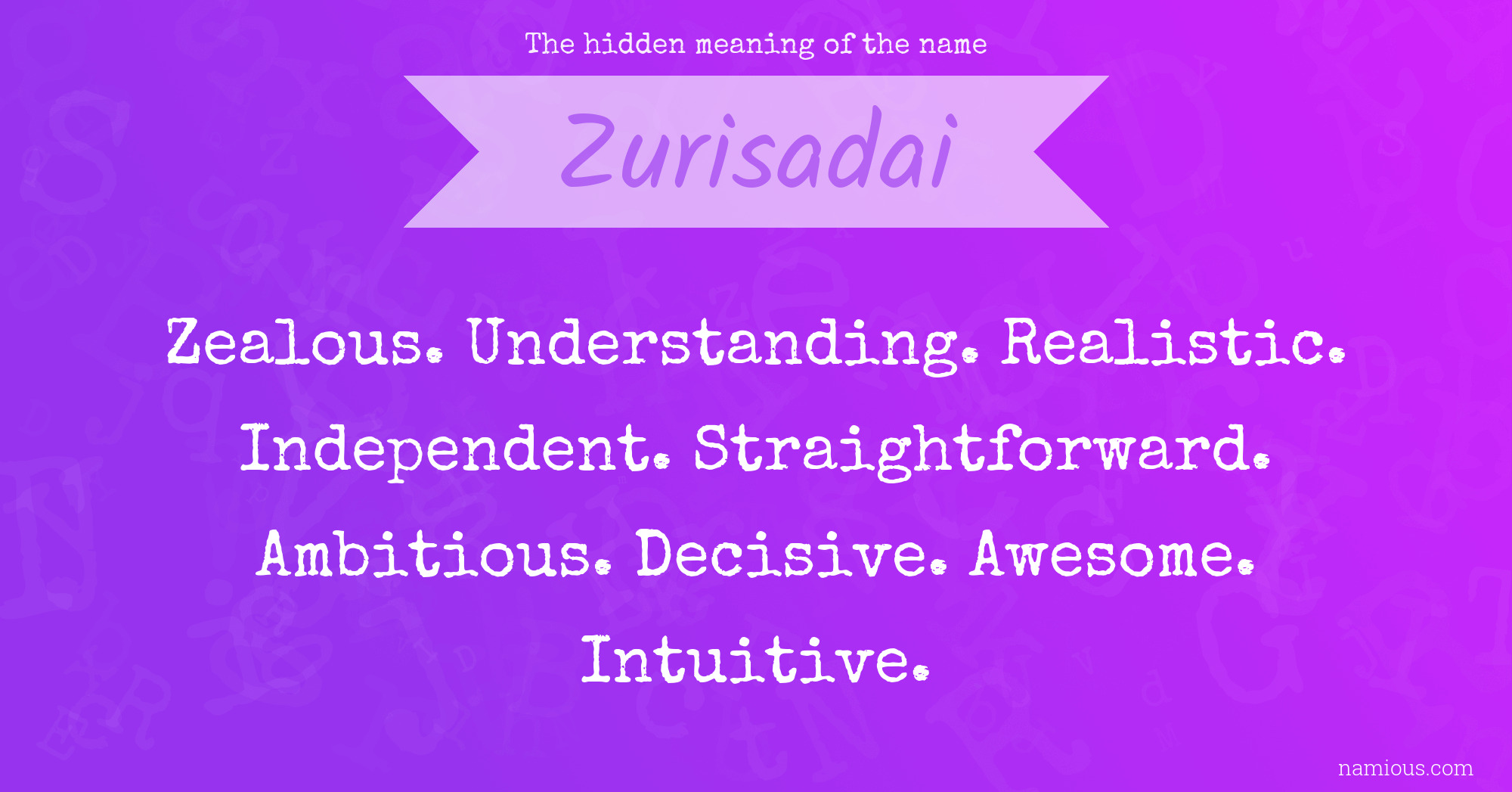 The hidden meaning of the name Zurisadai