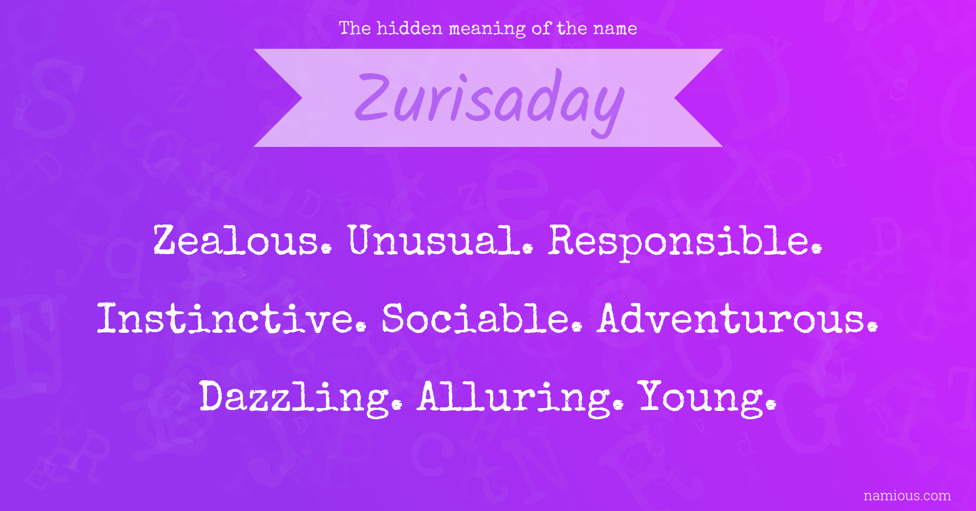 The hidden meaning of the name Zurisaday