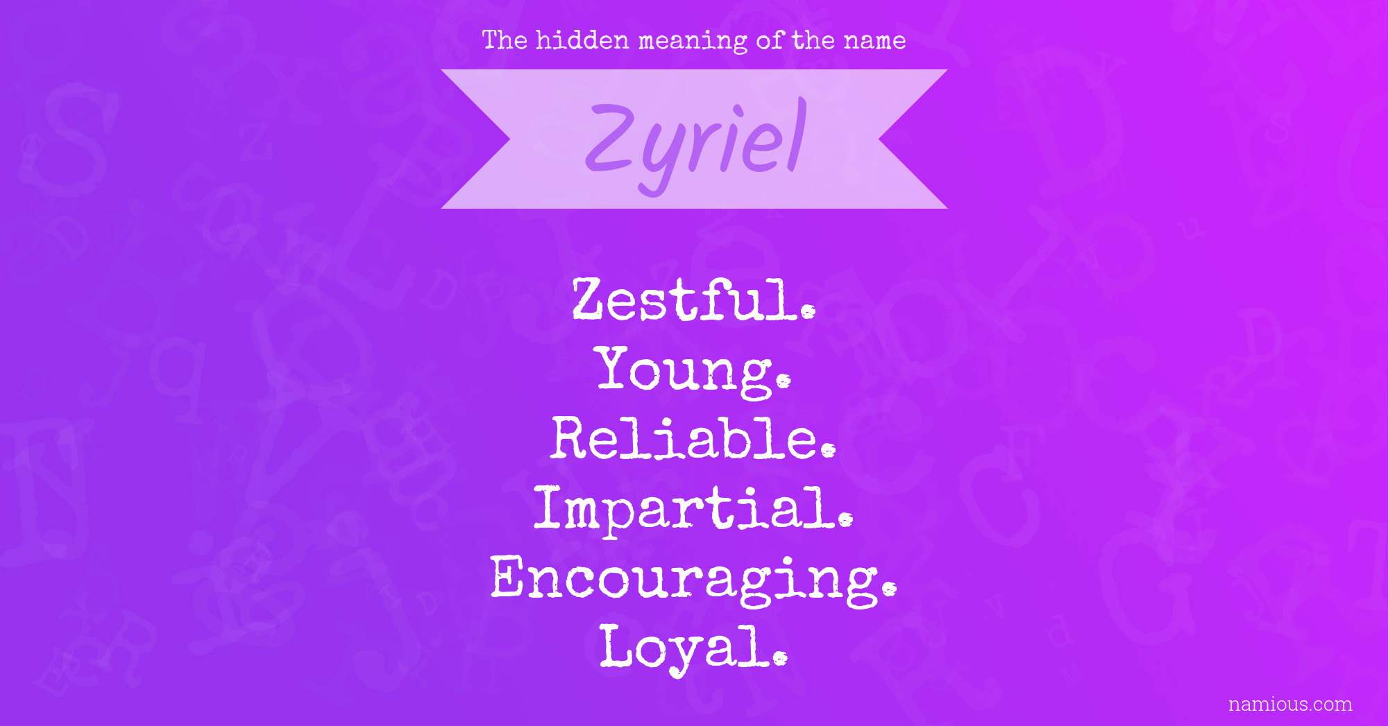 The hidden meaning of the name Zyriel