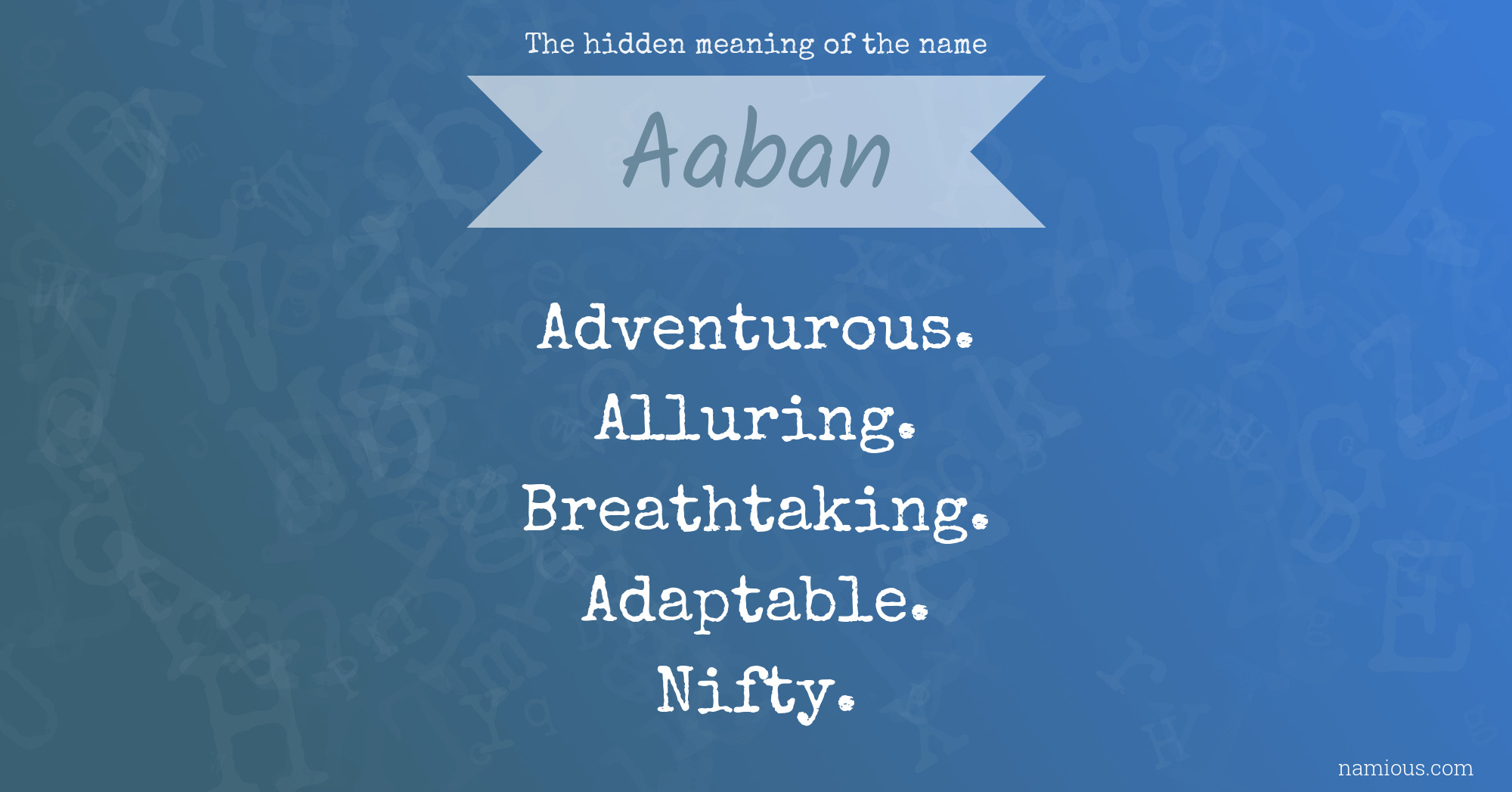 The hidden meaning of the name Aaban