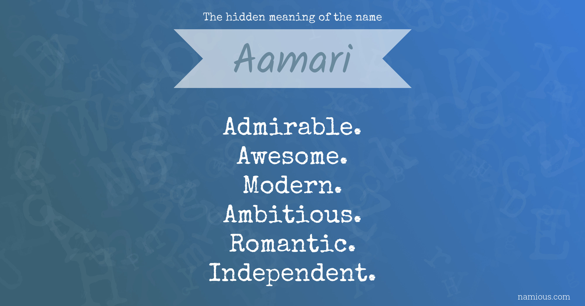 The hidden meaning of the name Aamari