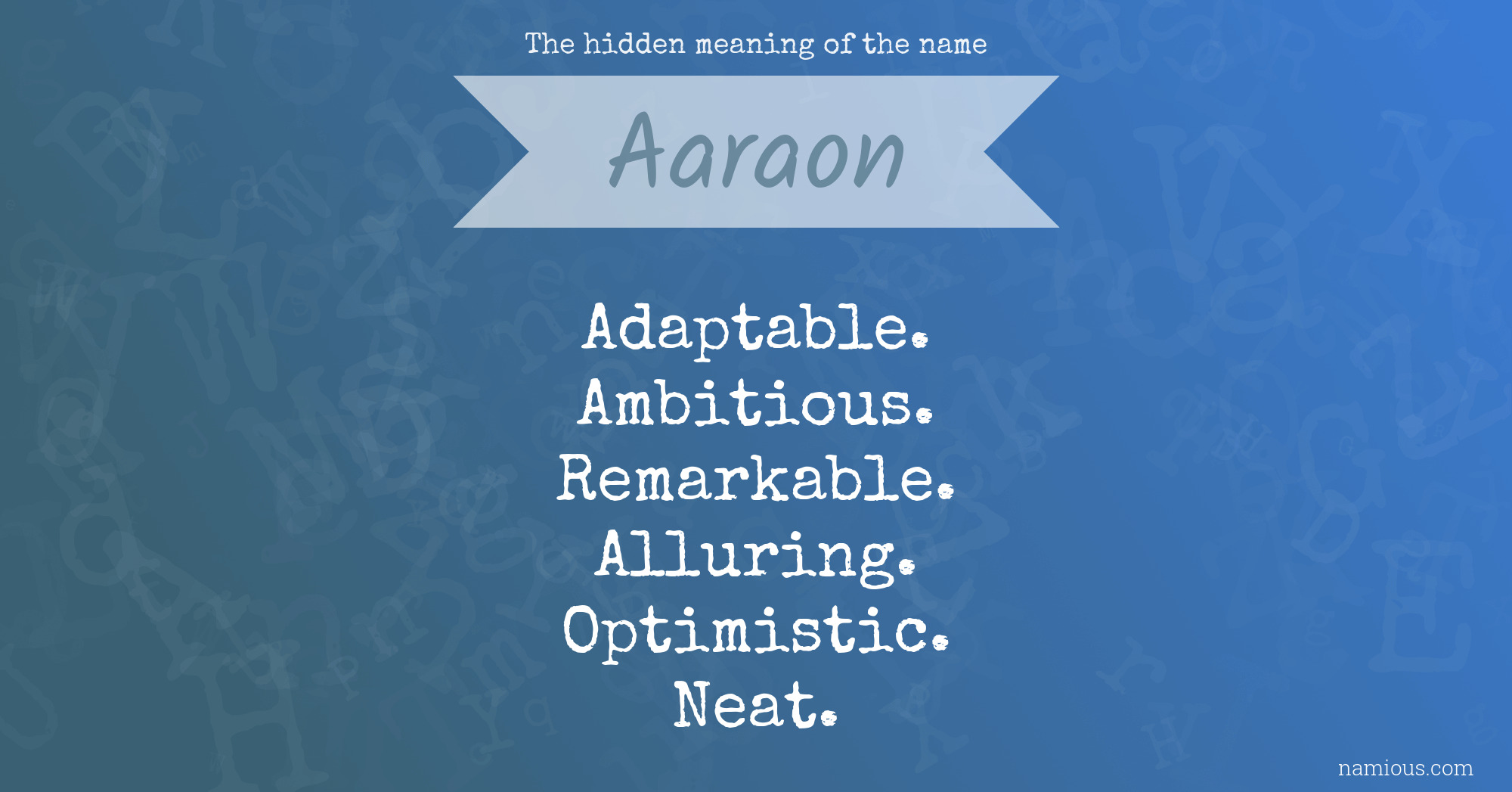 The hidden meaning of the name Aaraon