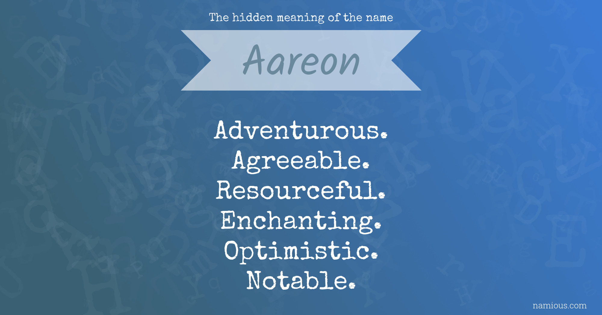 The hidden meaning of the name Aareon