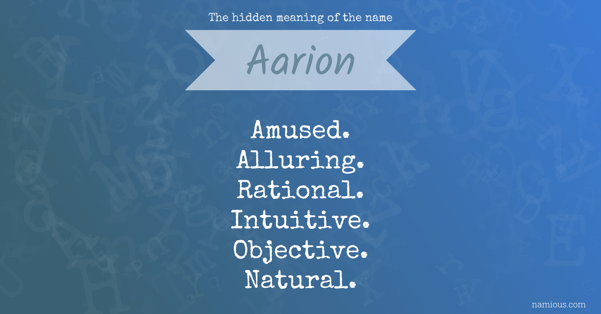 The hidden meaning of the name Aarion