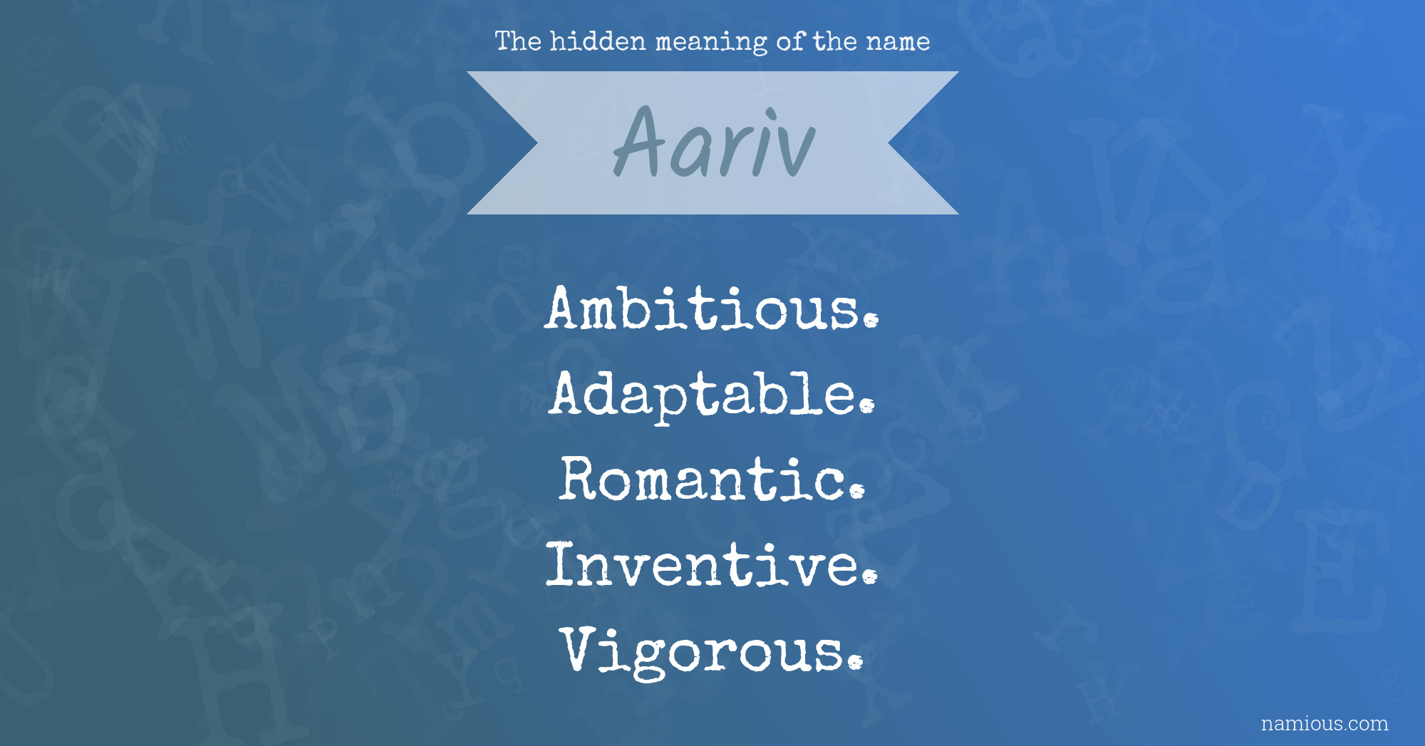 The hidden meaning of the name Aariv