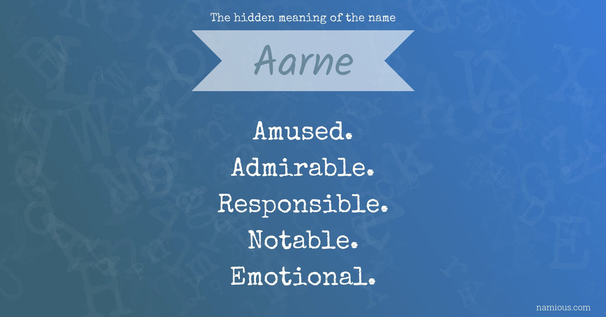 The hidden meaning of the name Aarne