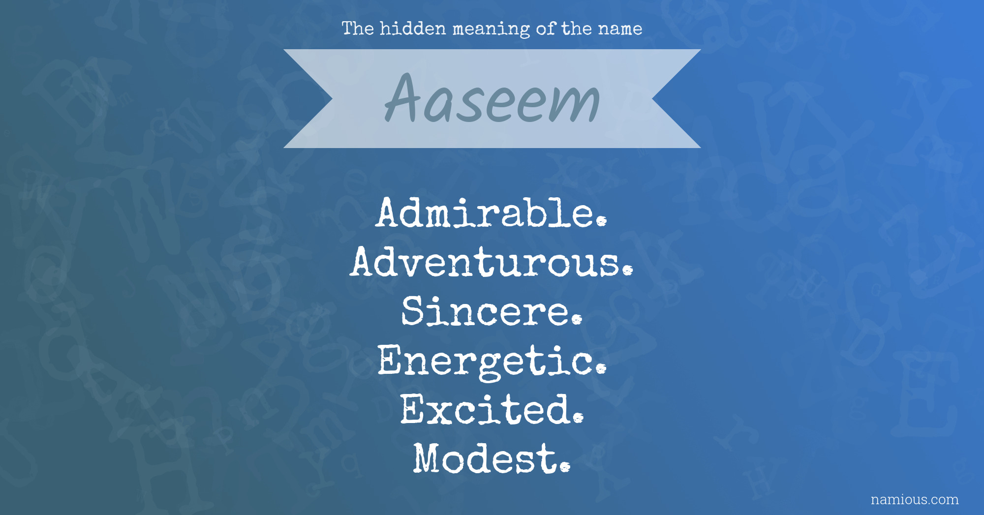 The hidden meaning of the name Aaseem