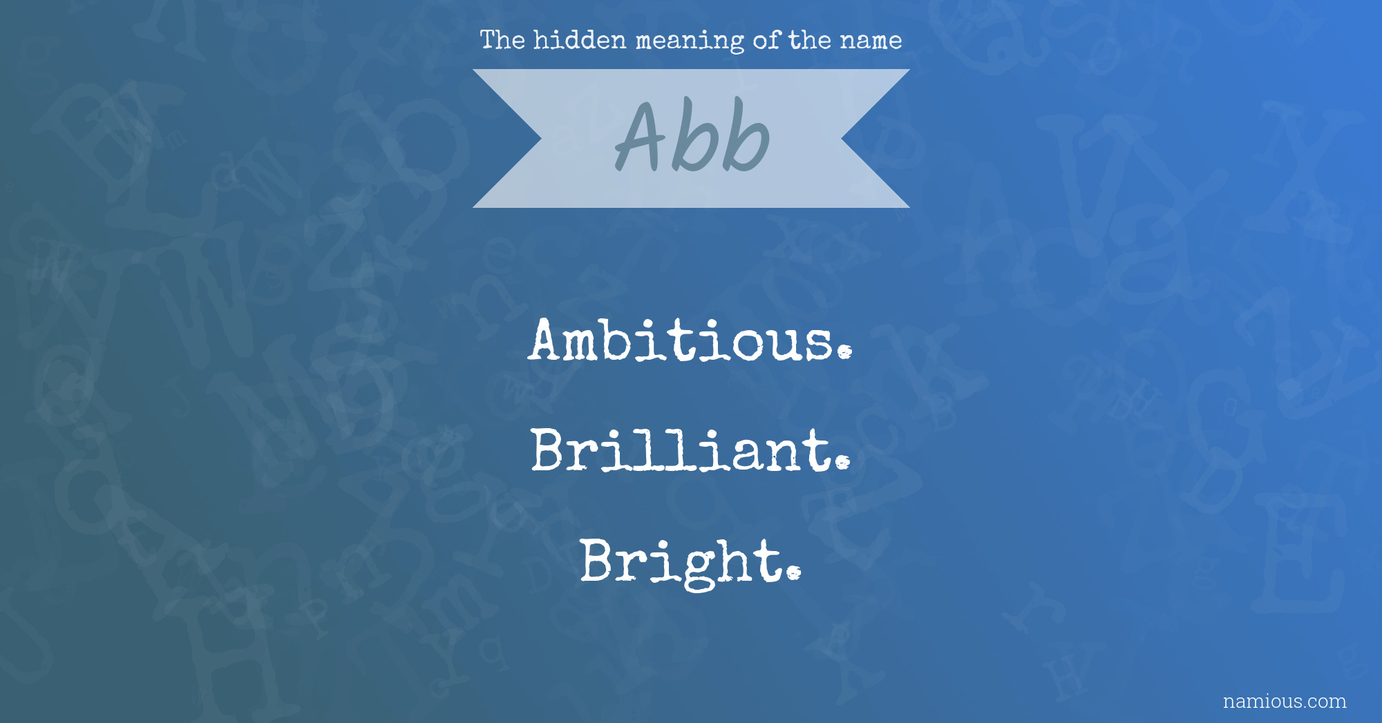 The hidden meaning of the name Abb