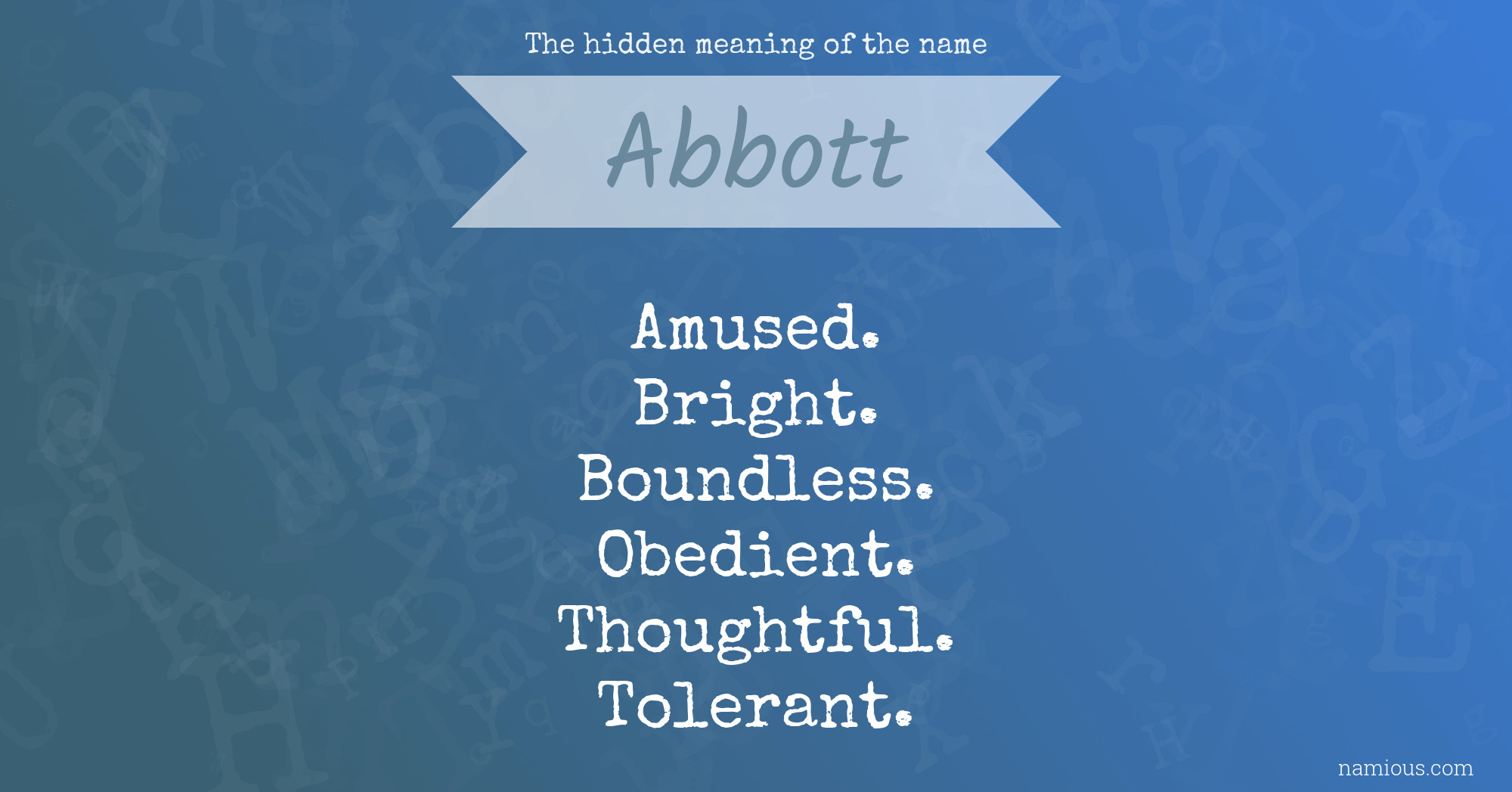 The hidden meaning of the name Abbott