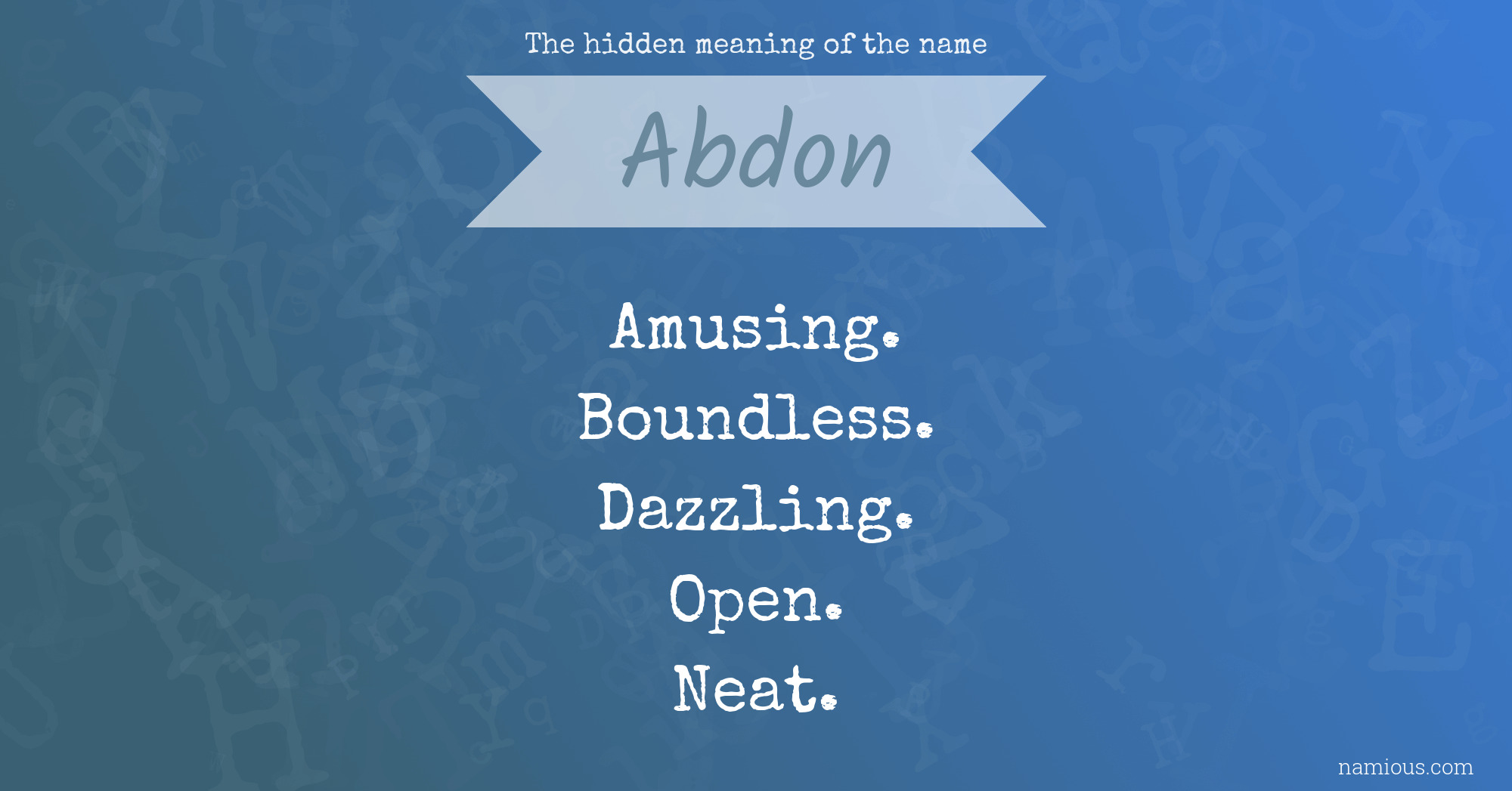 The hidden meaning of the name Abdon