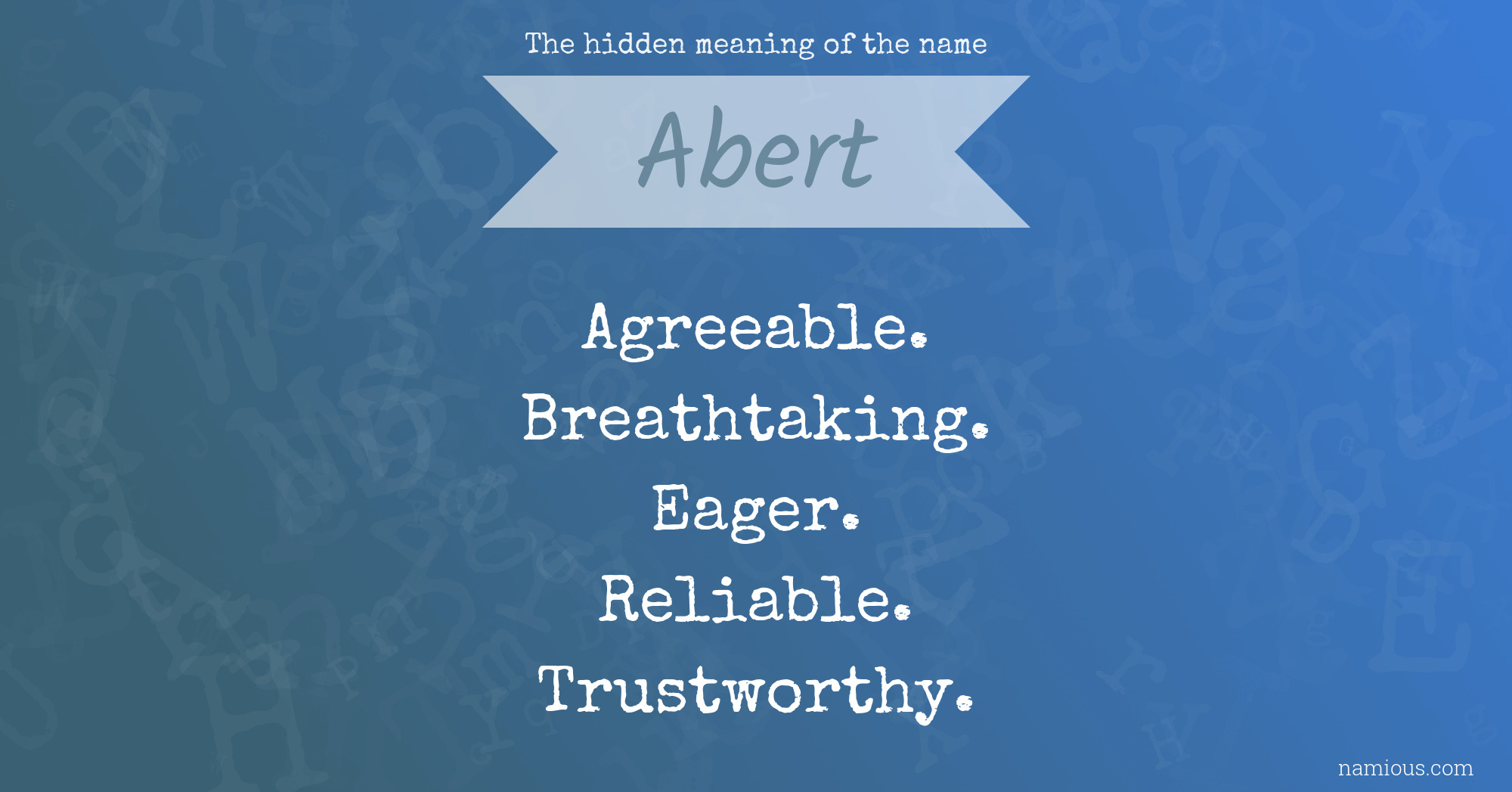 The hidden meaning of the name Abert