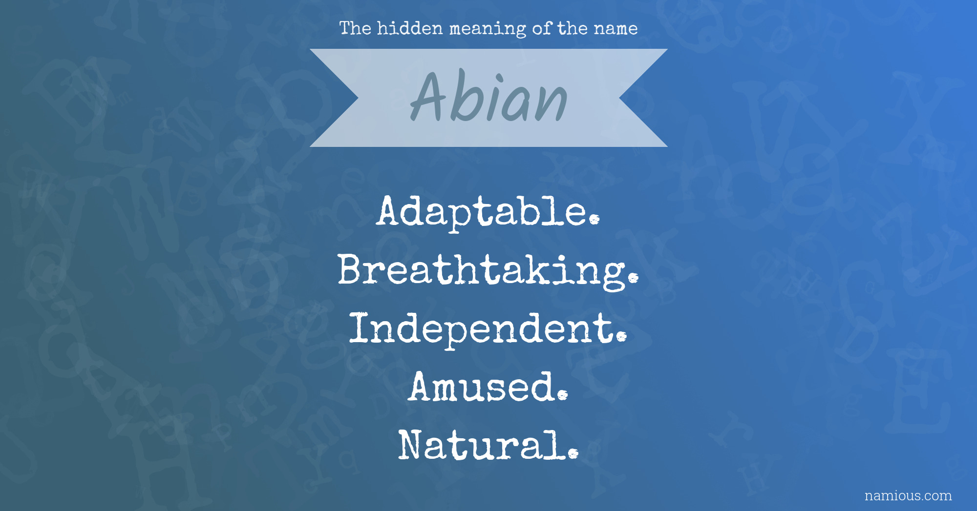 The hidden meaning of the name Abian