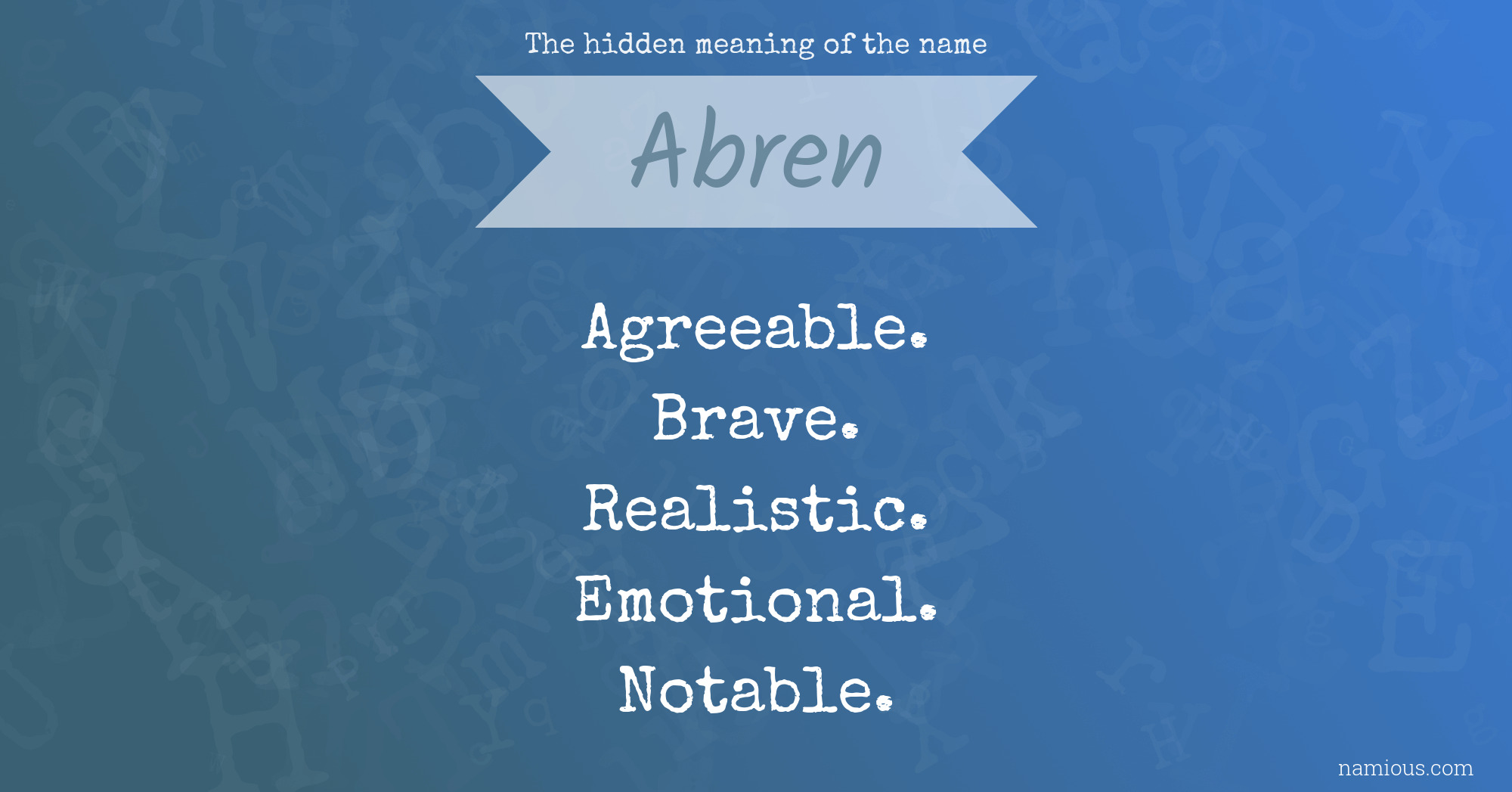 The hidden meaning of the name Abren